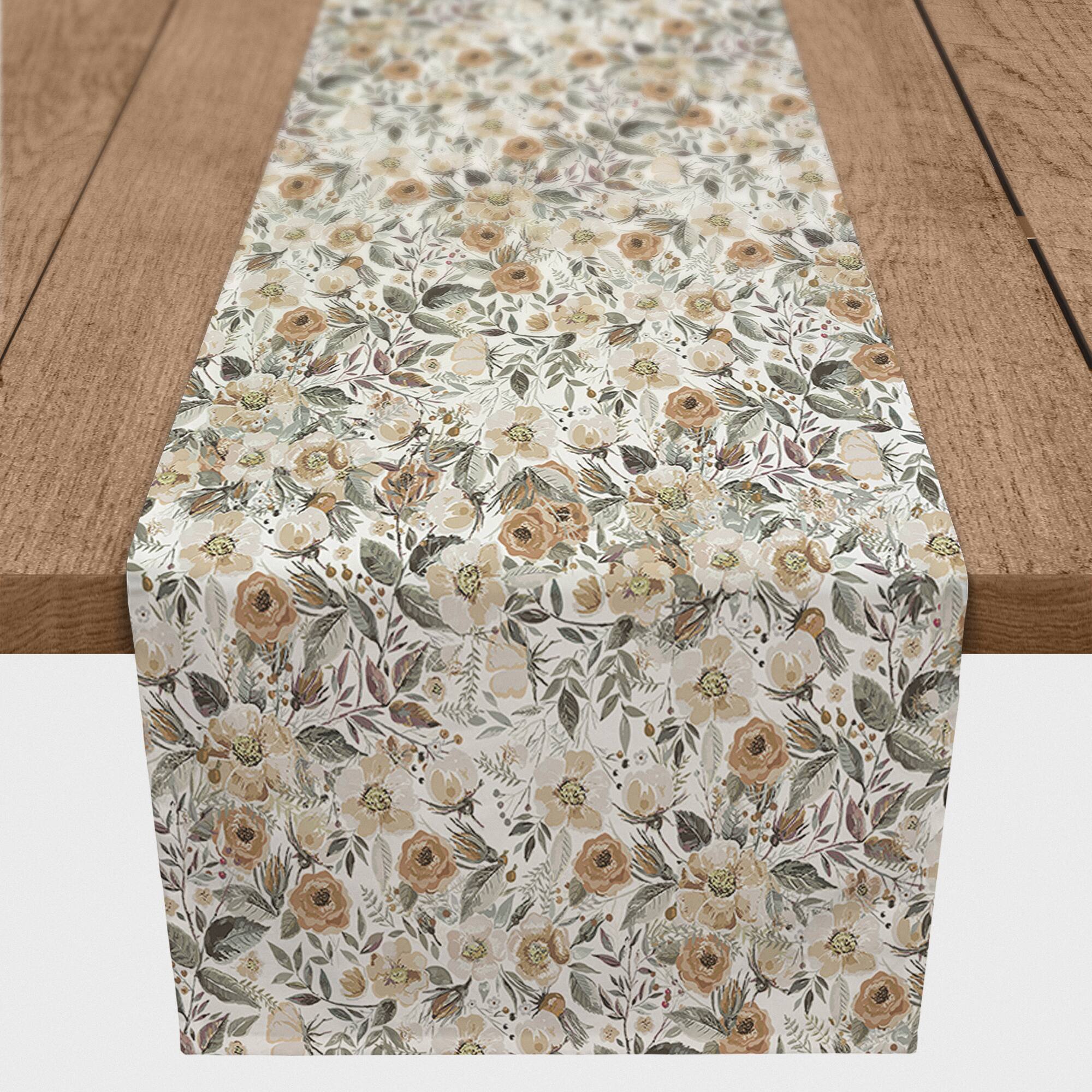 90" Fall Flowers Table Runner