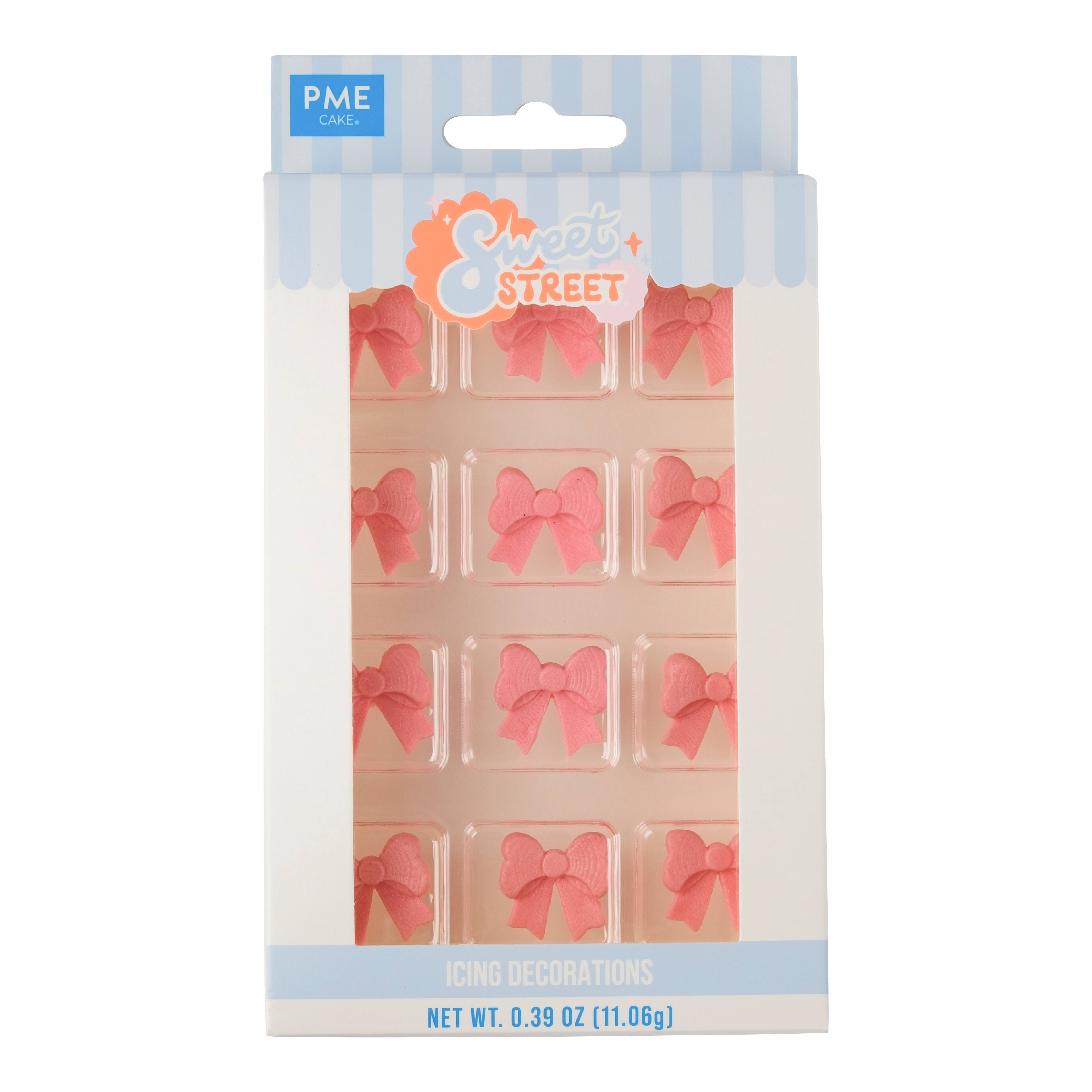 PME Cake Sweet Street® Pink Shimmer Bows Icing Decorations