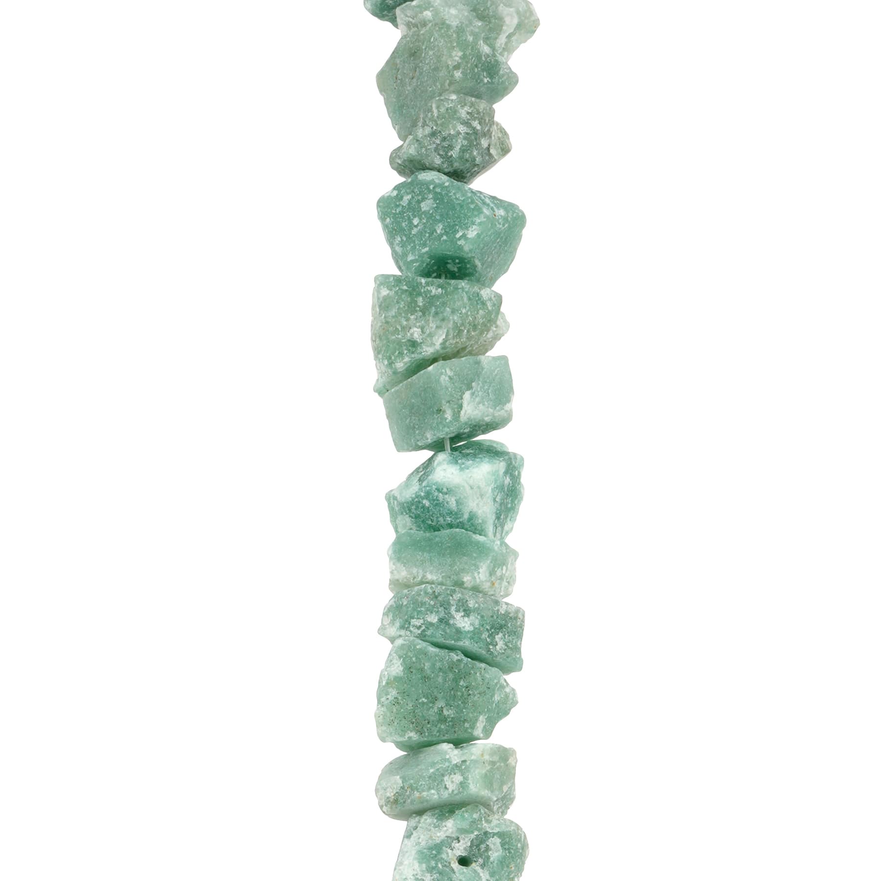 12 Pack: Green Dyed Aventurine Nugget Beads by Bead Landing™
