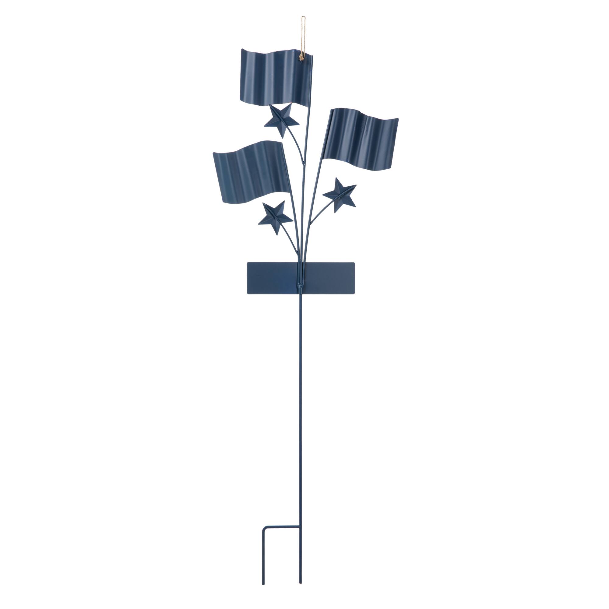 Glitzhome&#xAE; 42&#x22; Patriotic Welcome Metal Flags Yard Stake
