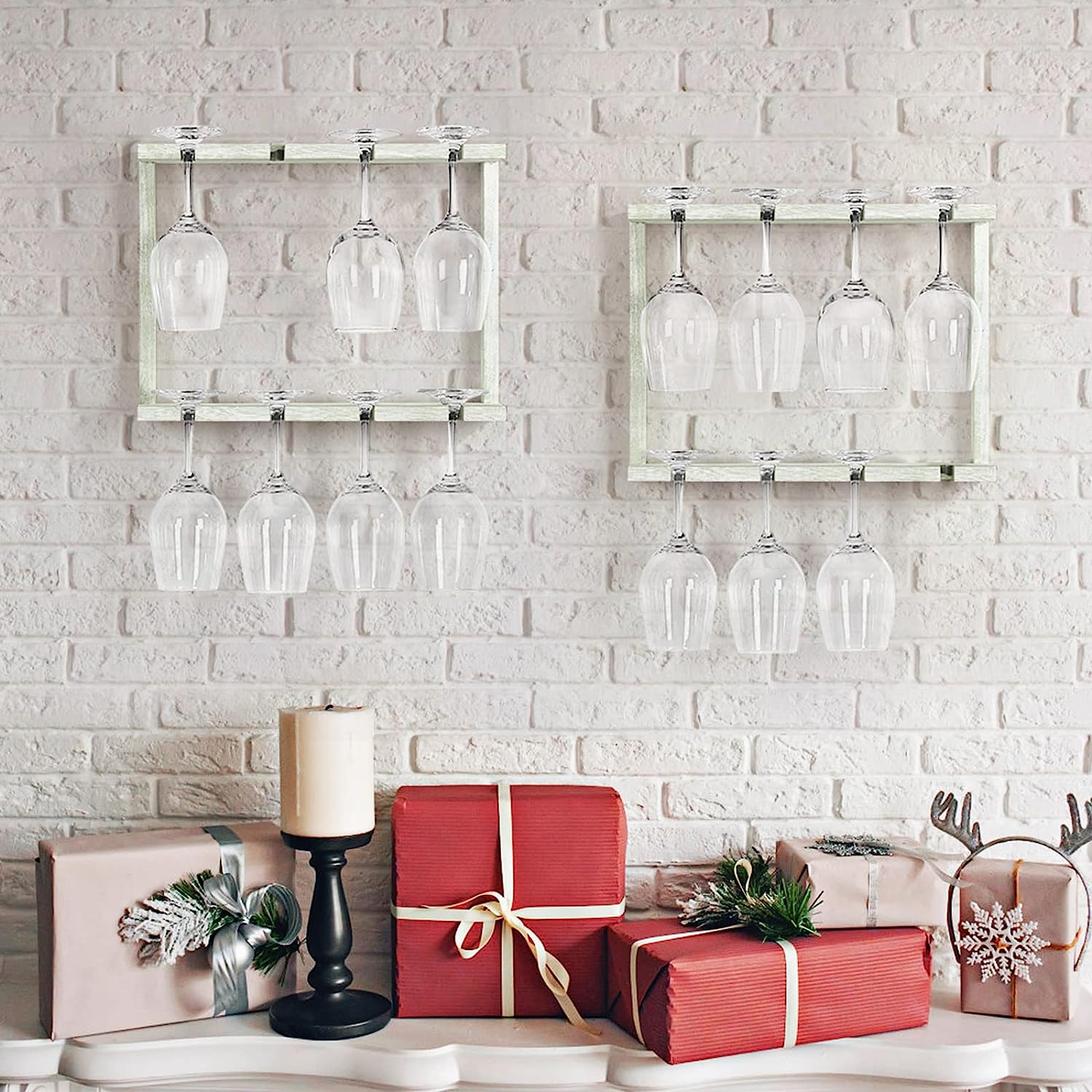 NEX™ Wall Mounted Wine Glass Stemware Rack Holder Hanger