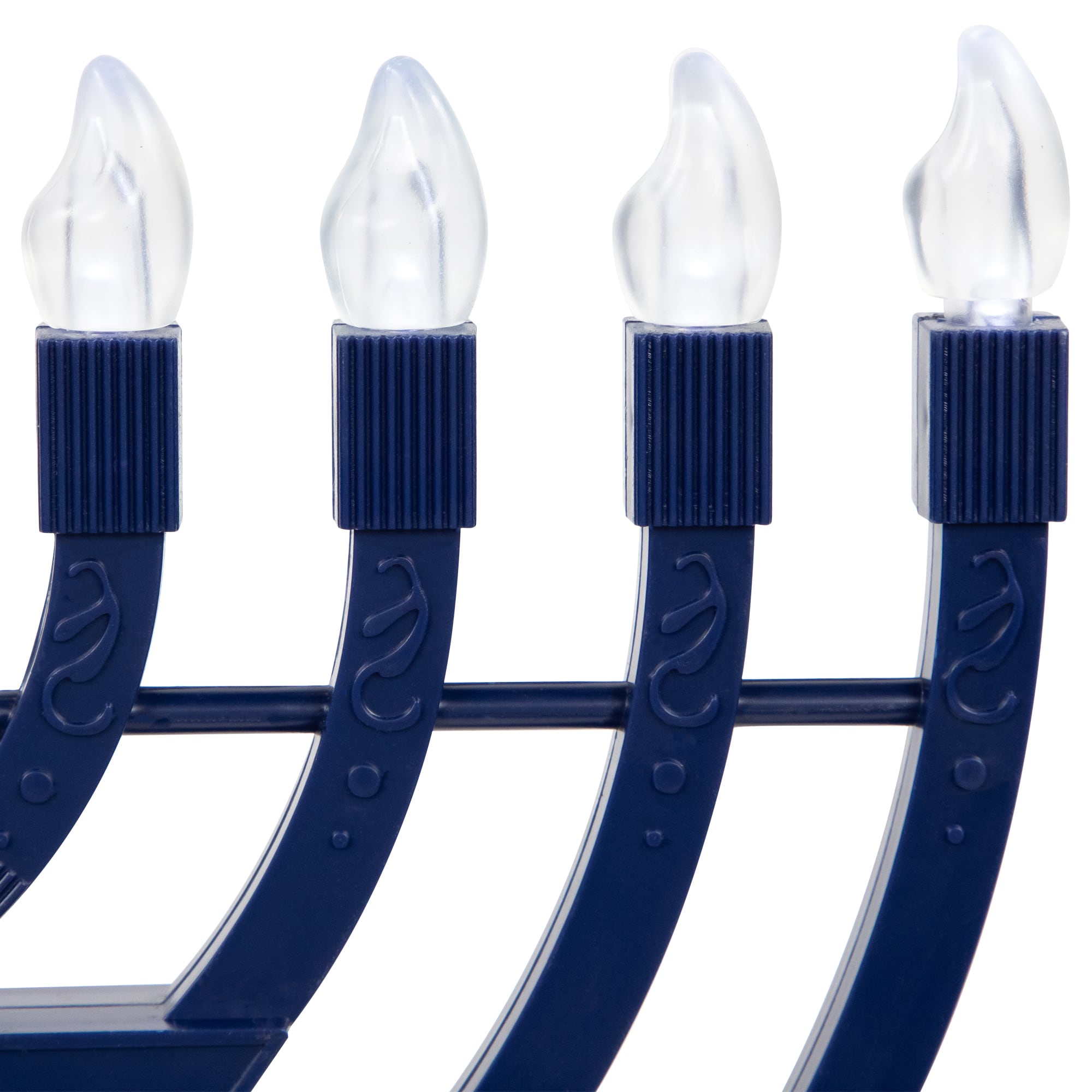 Battery Operated LED Lighted Star of David Hanukkah Menorah - 11.75" - Blue