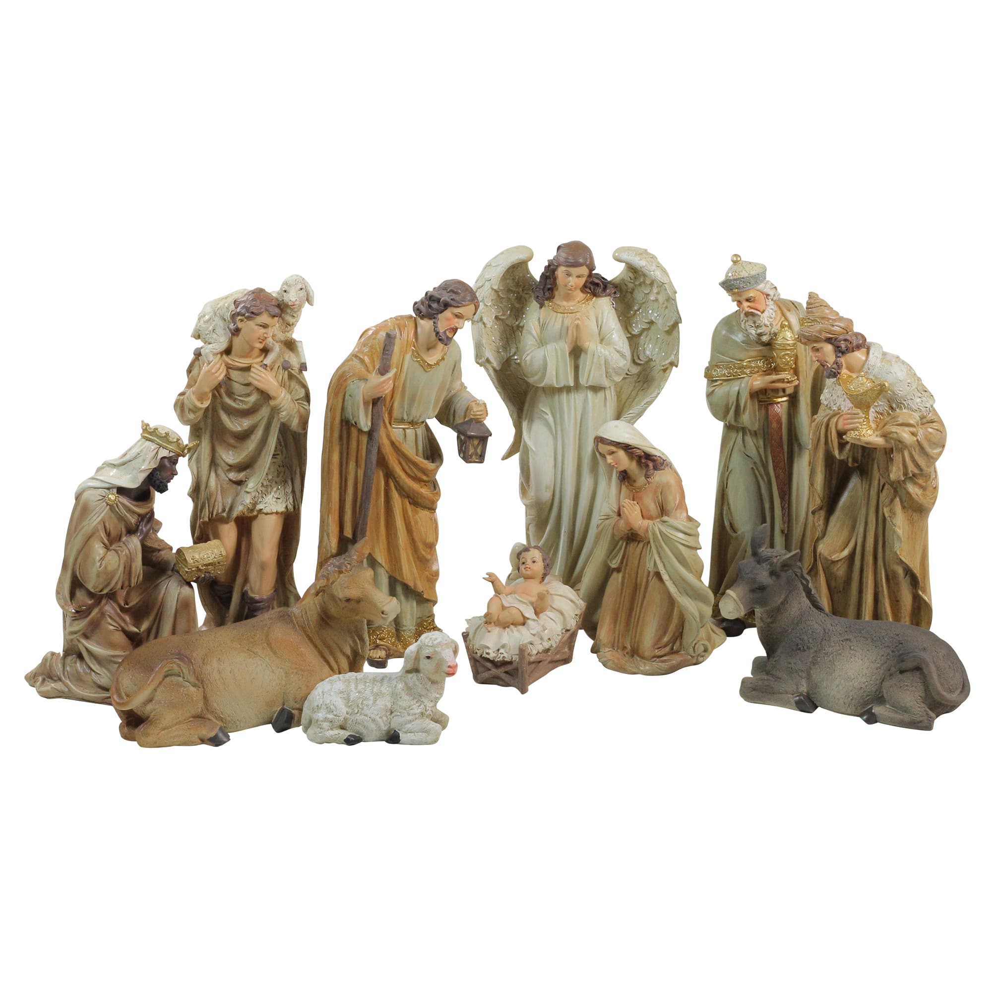 Traditional Earth Tones Nativity Figurine Set