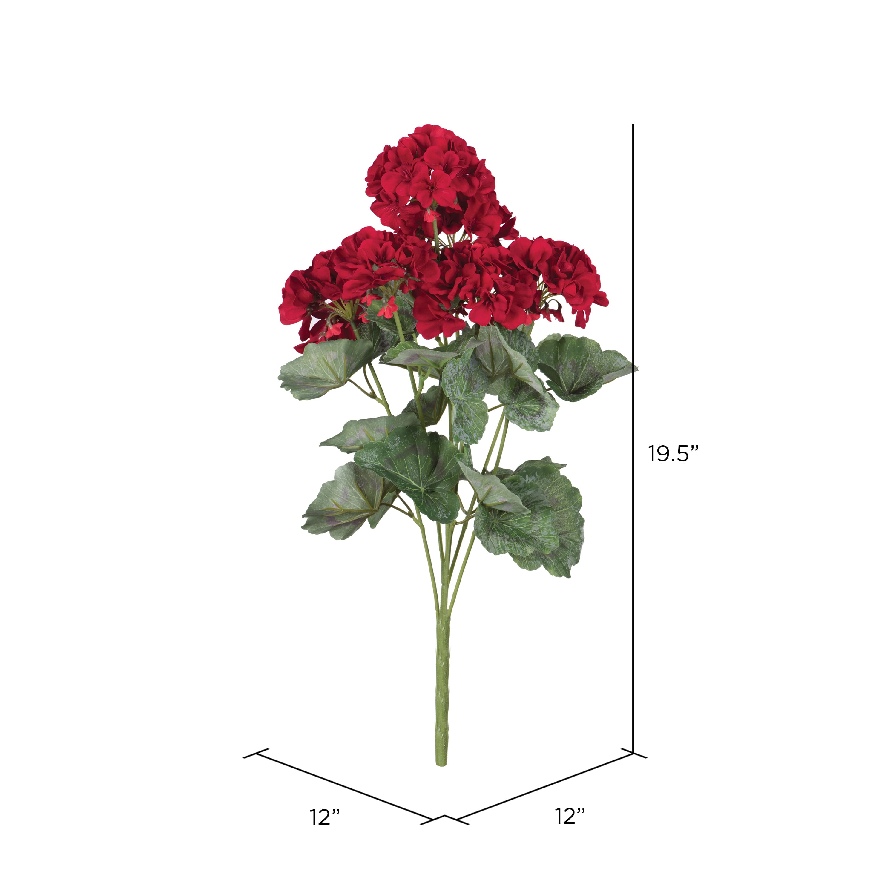 Artificial Red Geranium Bush