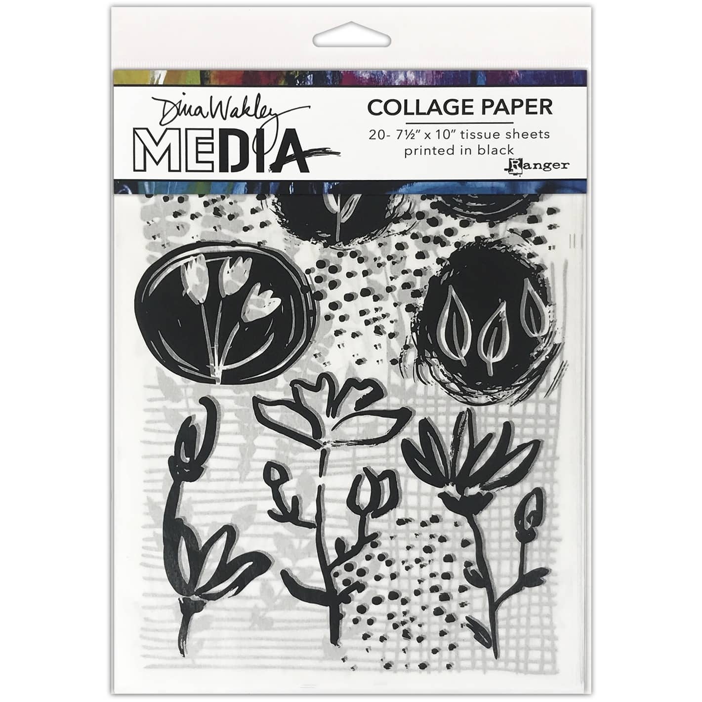 Dina Wakley Things That Grow Media Collage Tissue Paper, 7.5&#x22; x 10&#x22;