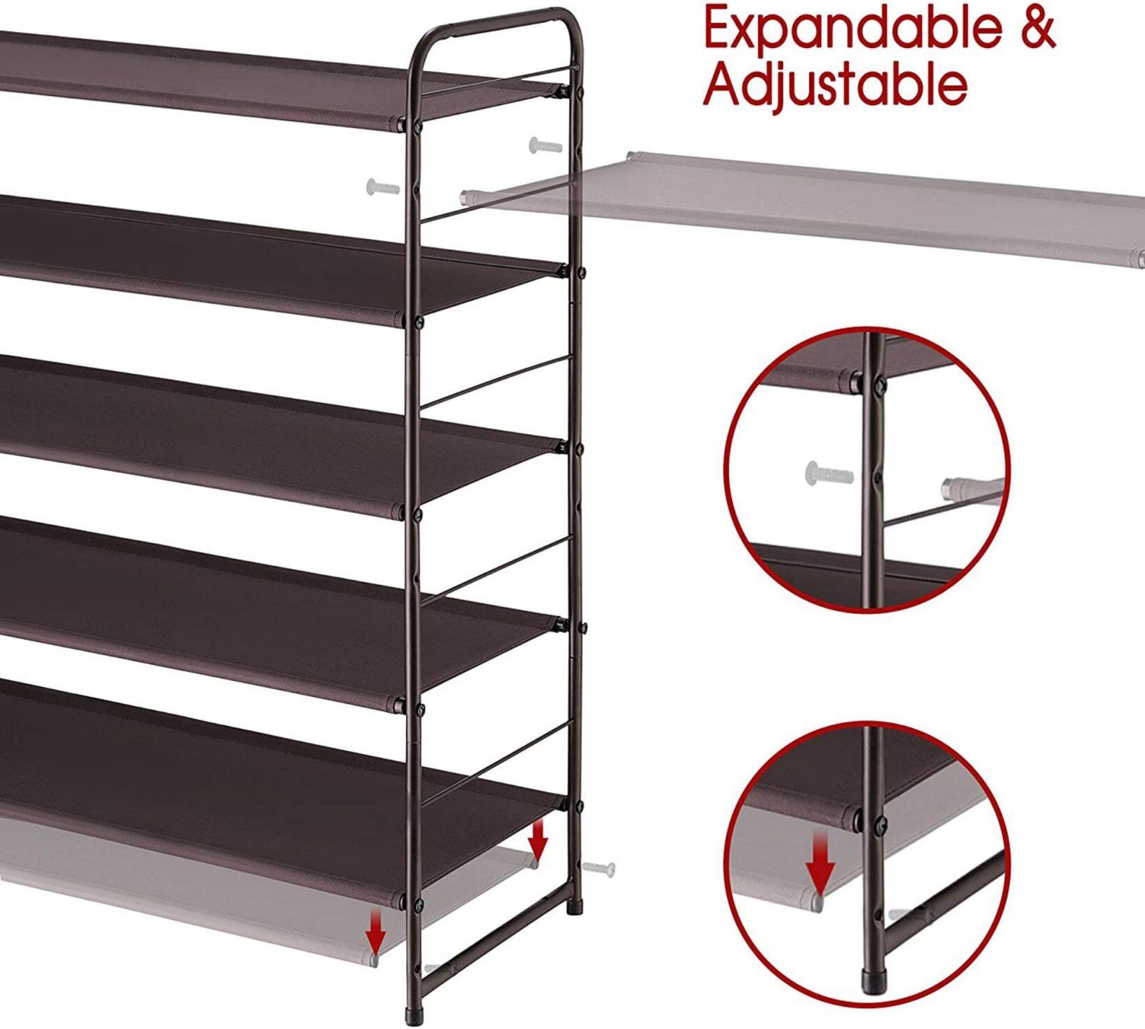 NEX™ Oumilen Bronze 5-Tier Stackable Shoe Rack