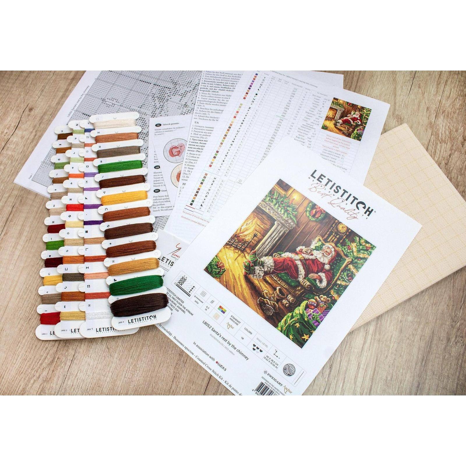 Letistitch Santa's Rest by the Chimney Counted Cross Stitch Kit