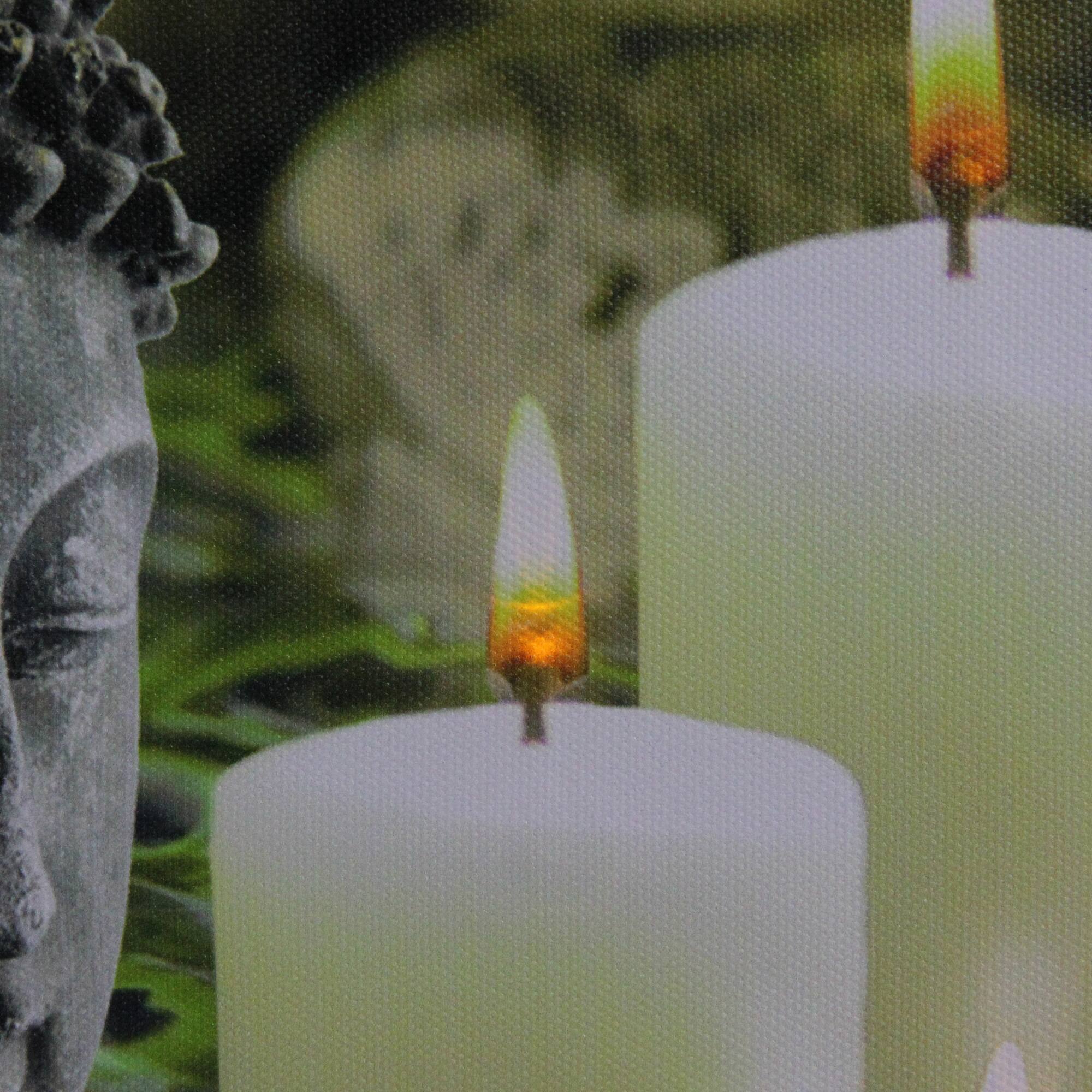 LED Buddha & Bamboo Canvas Wall Art