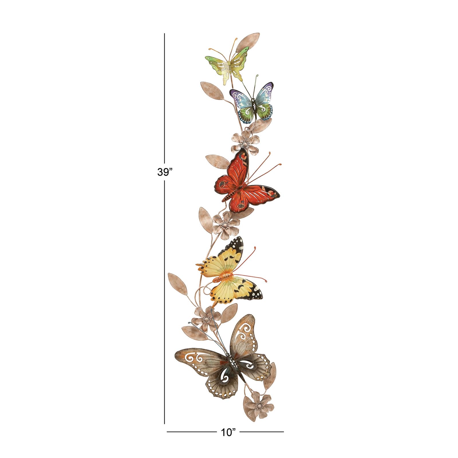Multi Colored Butterfly Metal Outdoor Wall Accent