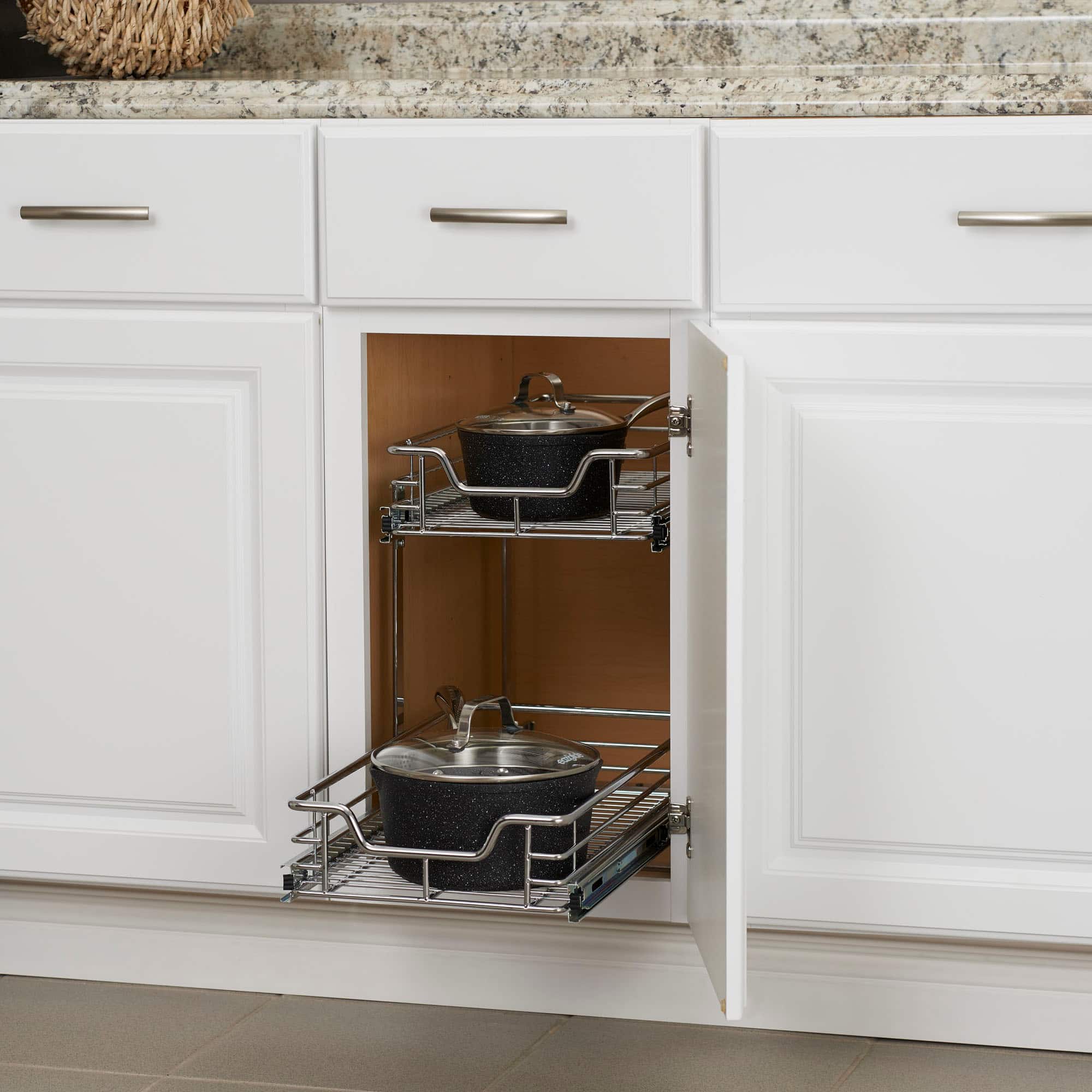 Household Essentials Glidez Chrome 2-Tier Cabinet Organizer