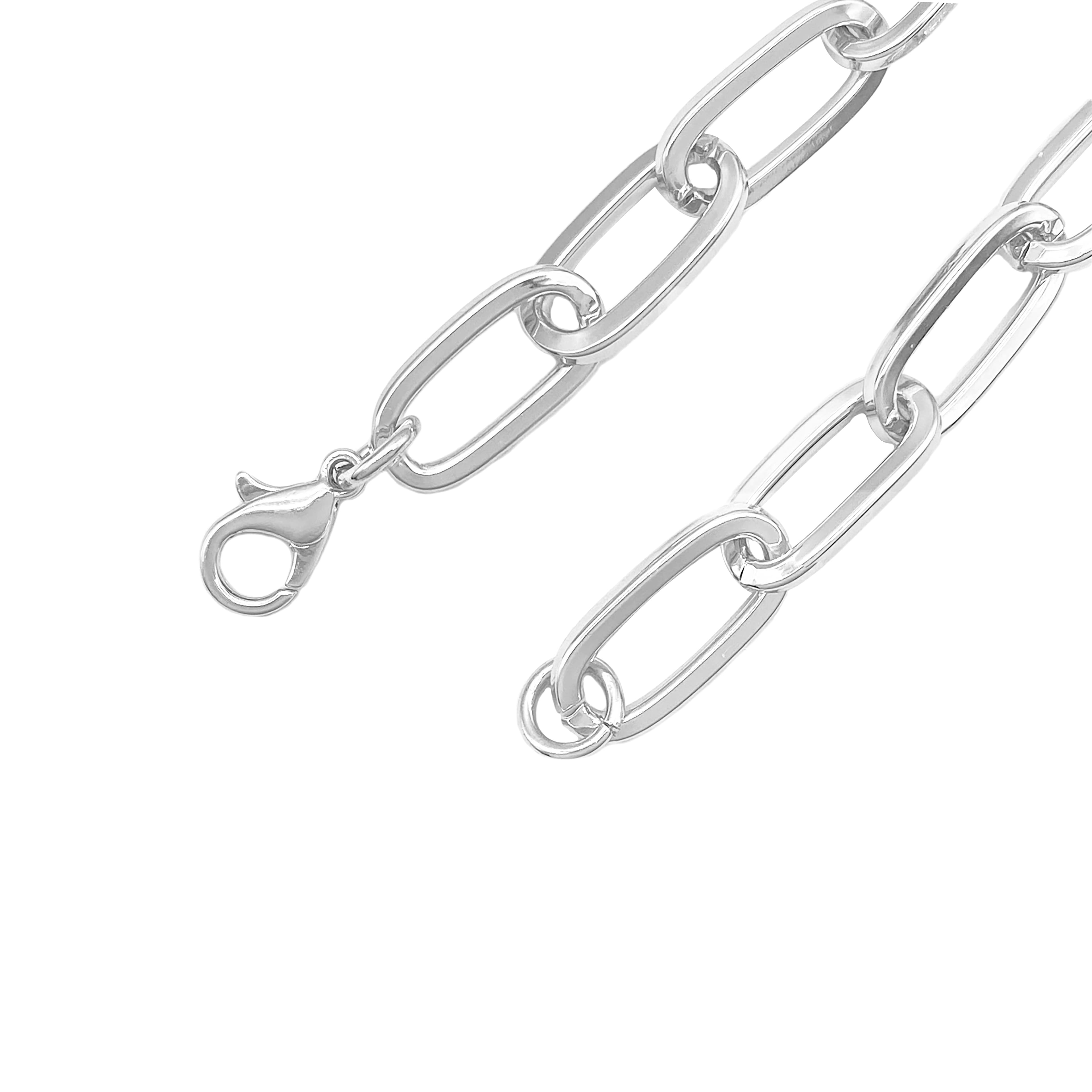 7.1&#x22; Silver Paperclip Link Charm Bracelet by Bead Landing&#x2122;