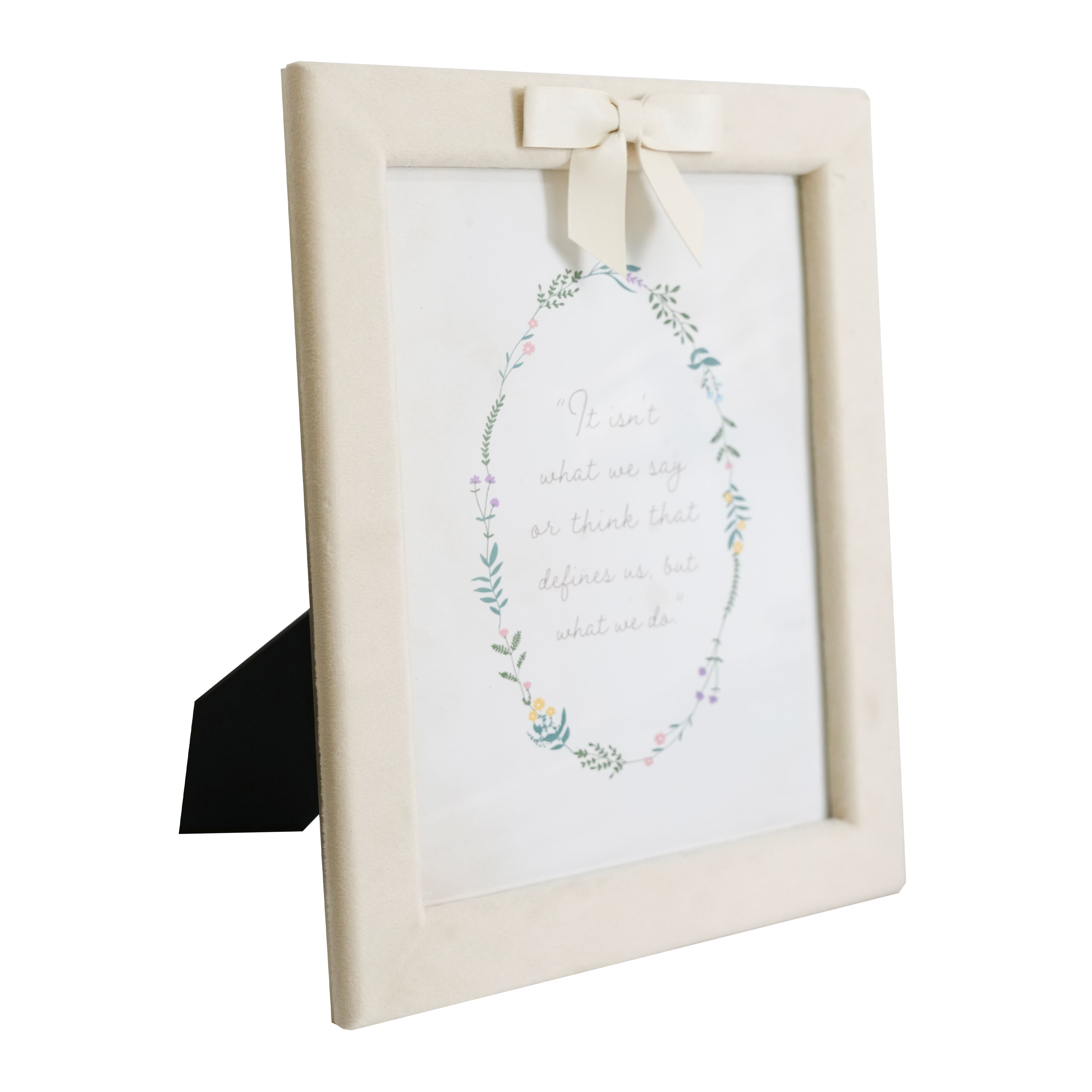 Just Jane 8&#x22; x 10&#x22; Cream Flocked Frame with Bow by Studio D&#xE9;cor&#xAE;