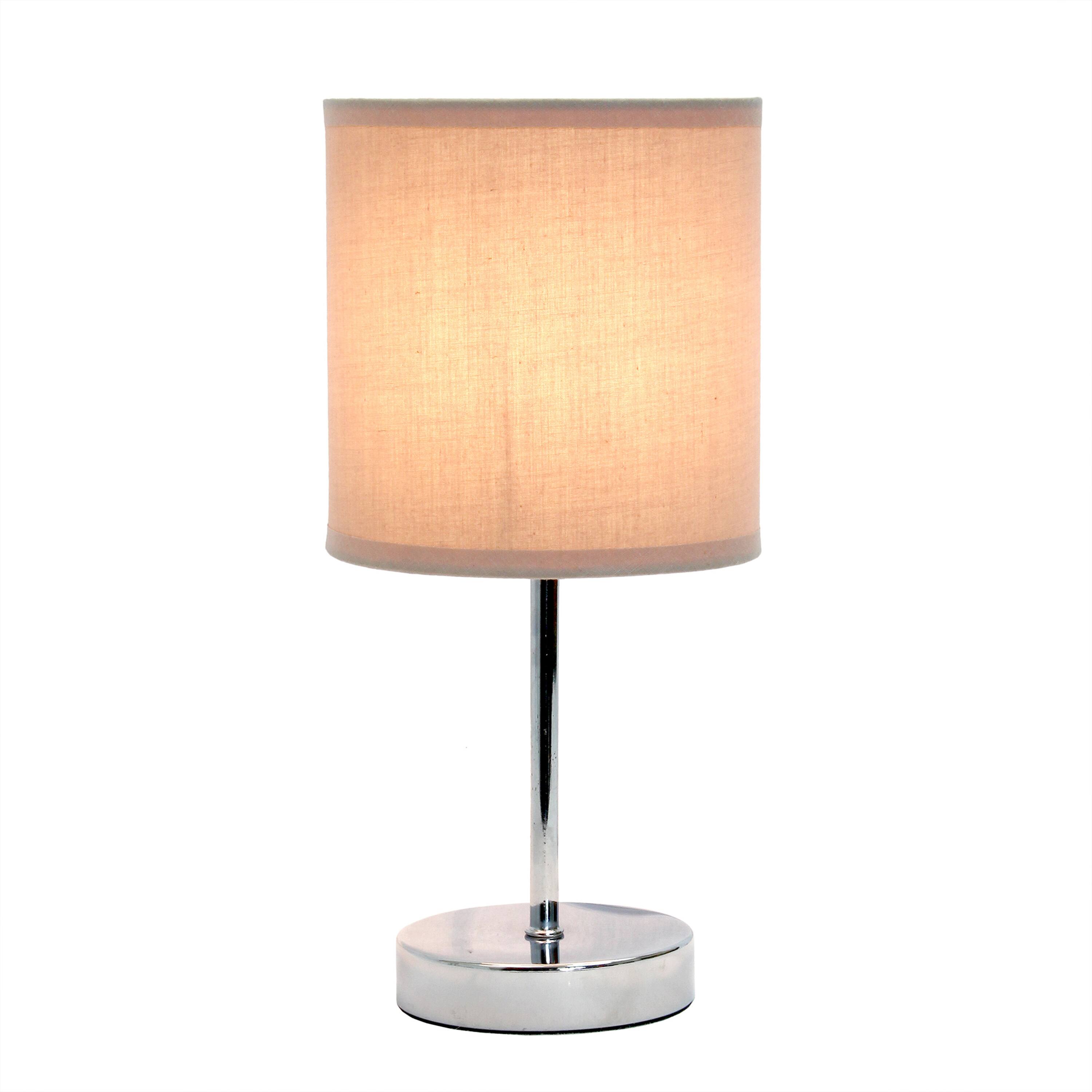 Creekwood Home Nauru 12&#x22; Brushed Nickel Petite Metal Stick Table Lamp