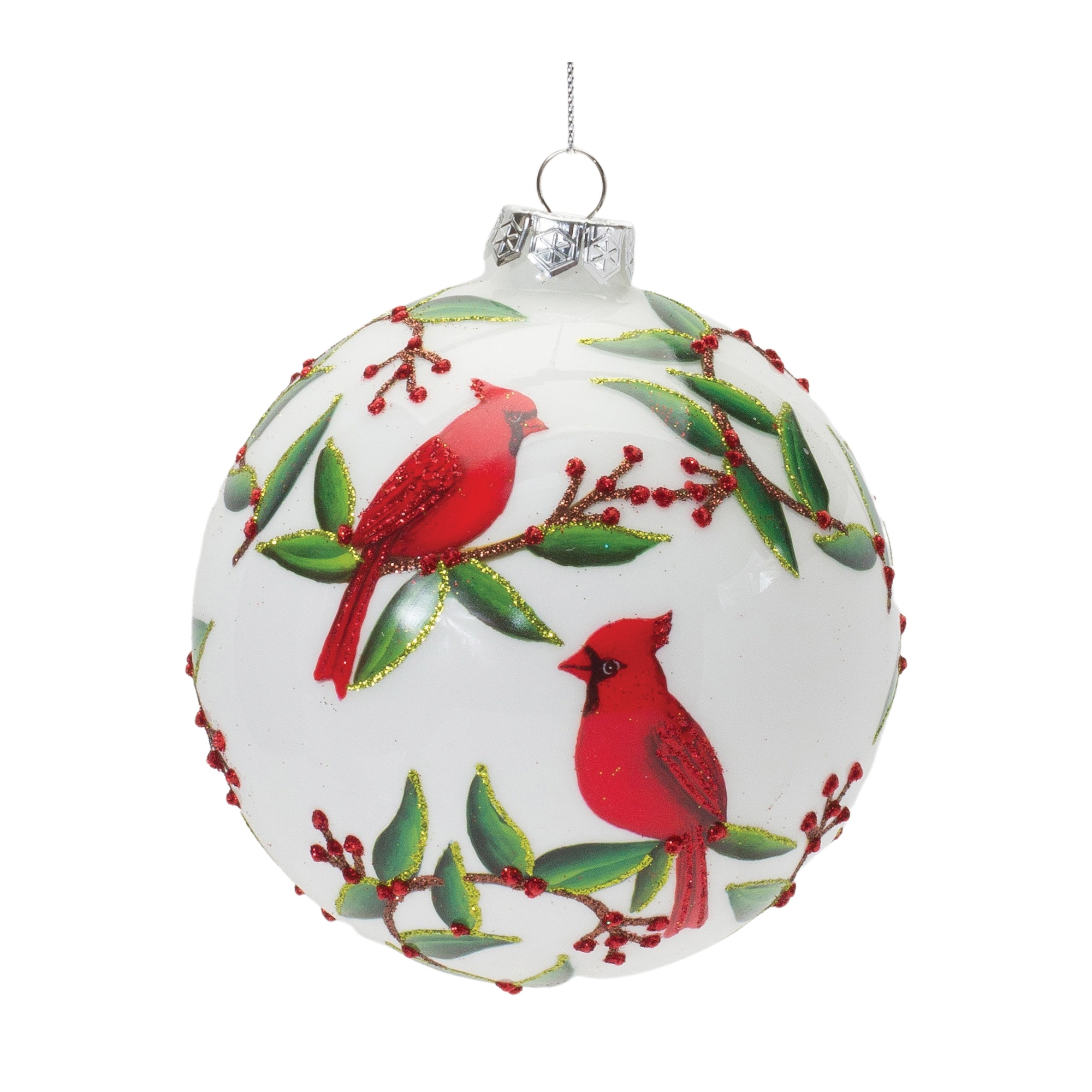 6ct. Cardinal Bird Glass Ball Ornaments