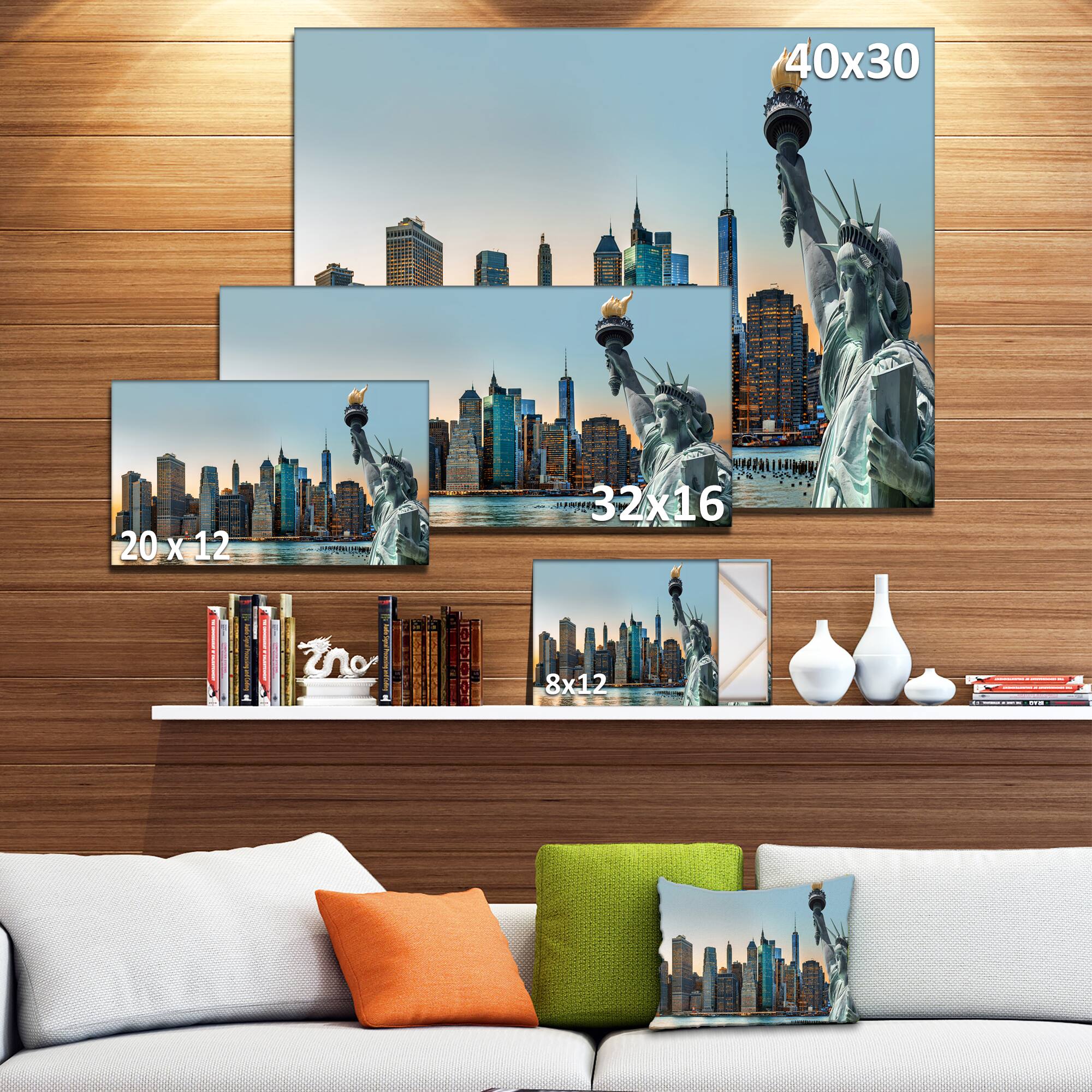 Designart - New York City Skyline Panorama - Photography Canvas Art Print