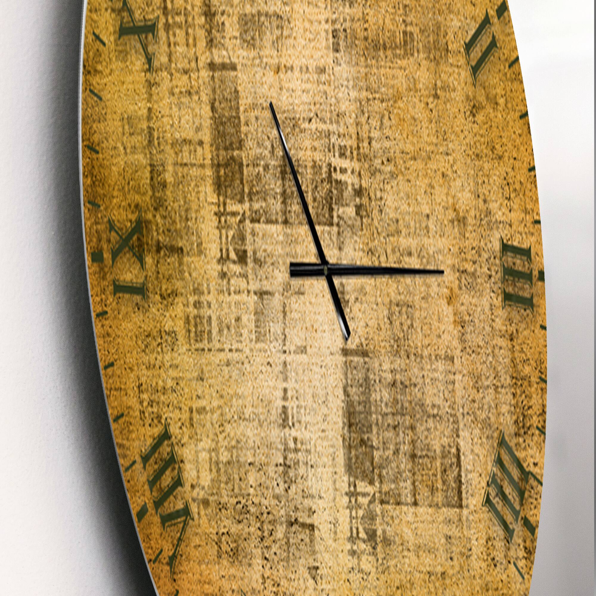 Designart 'Antique Face On Parchment Rustic Wall Clock