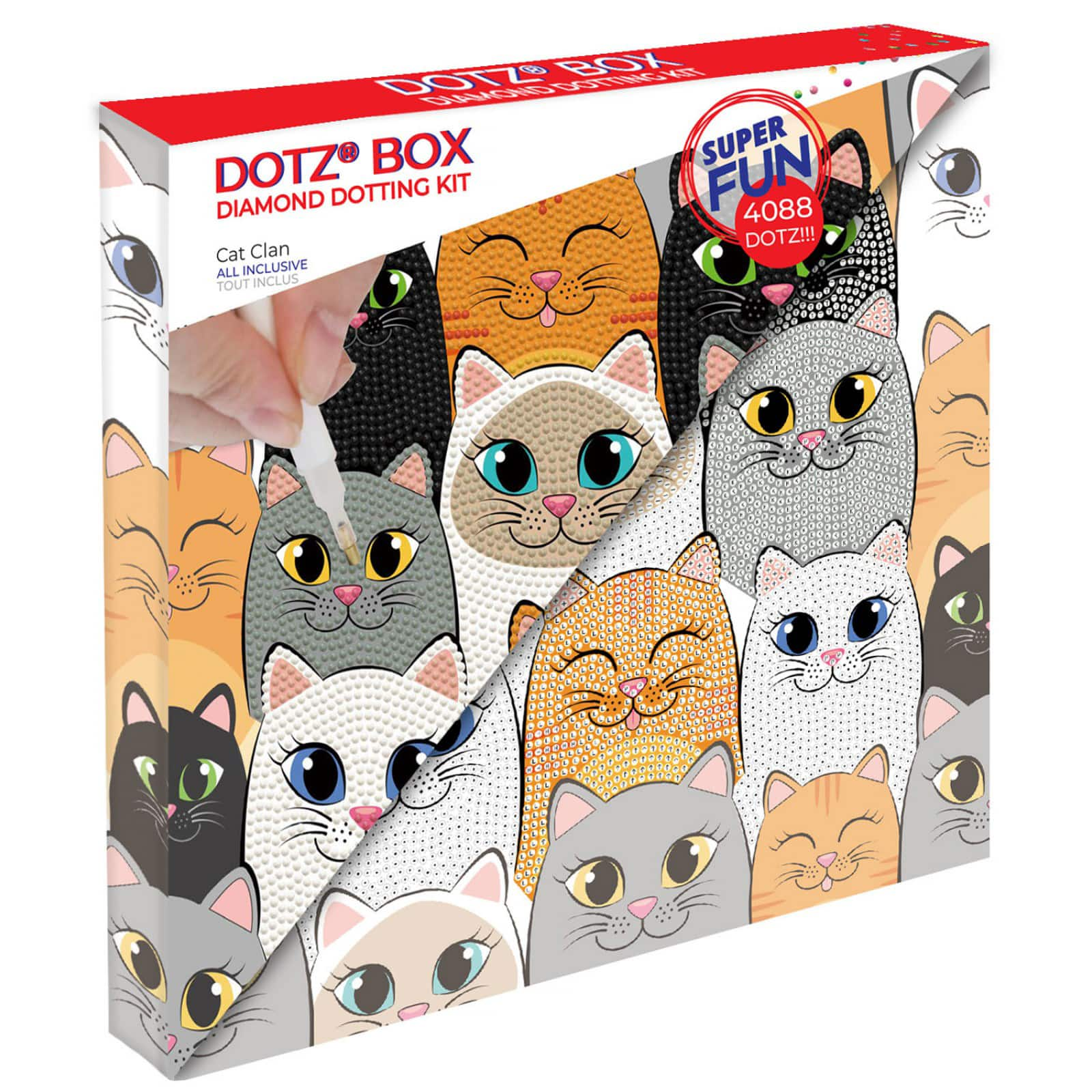 Diamond Dotz&#xAE; Cat Clan DOTZ&#xAE; BOX Diamond Painting Kit