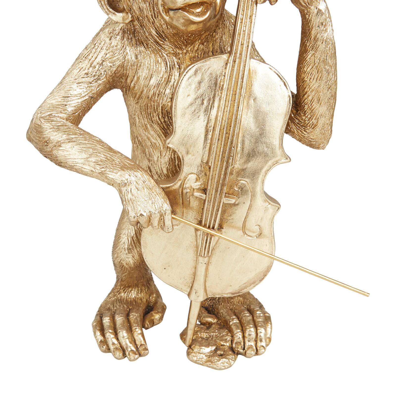 Set of 3 Gold Polystone Contemporary Sculptures, 12" x 9" x 5"