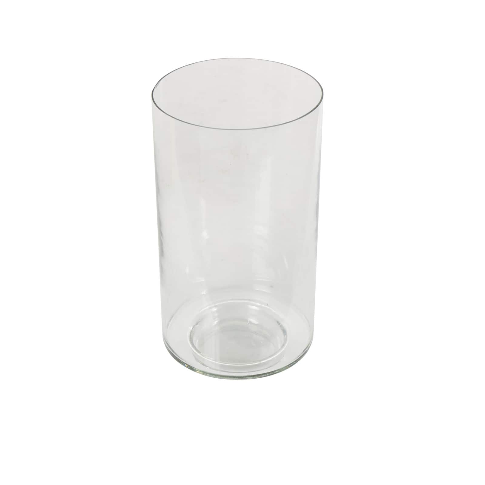12" Clear Glass Wide Minimalistic Glass Vase