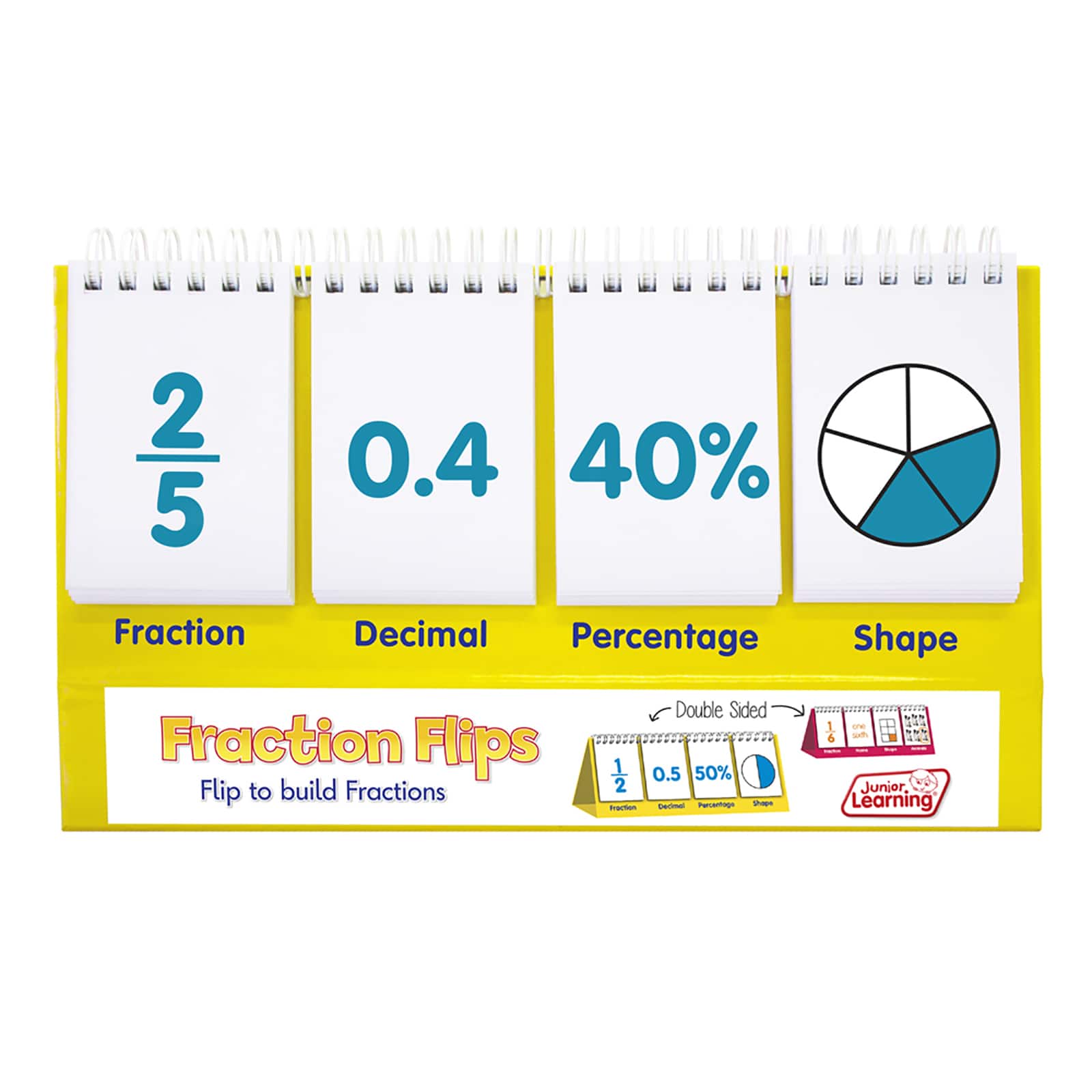 Junior Learning® Double-Sided Fractions Flips
