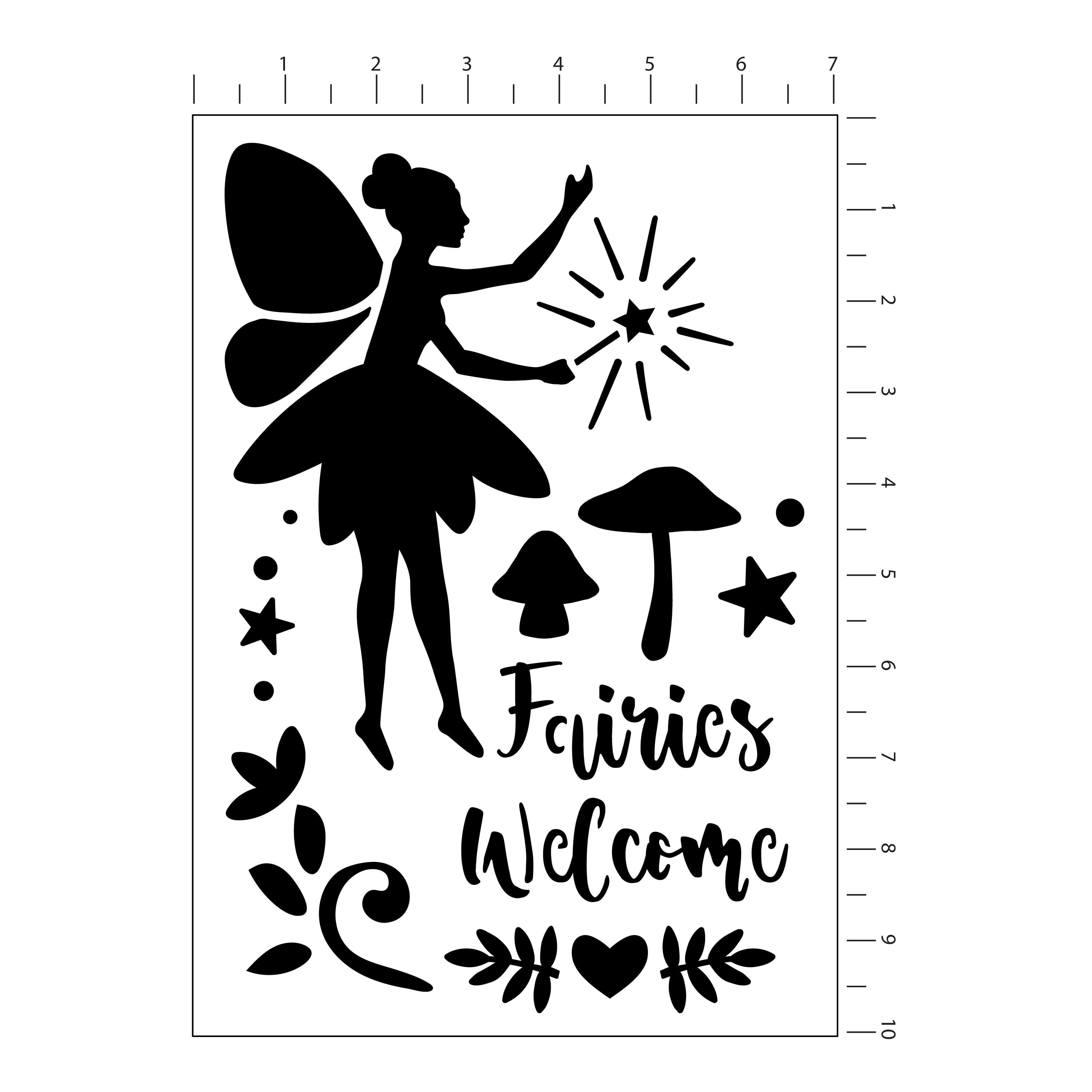 Fairies Stencils by Craft Smart&#xAE;, 7&#x22; x 10&#x22;