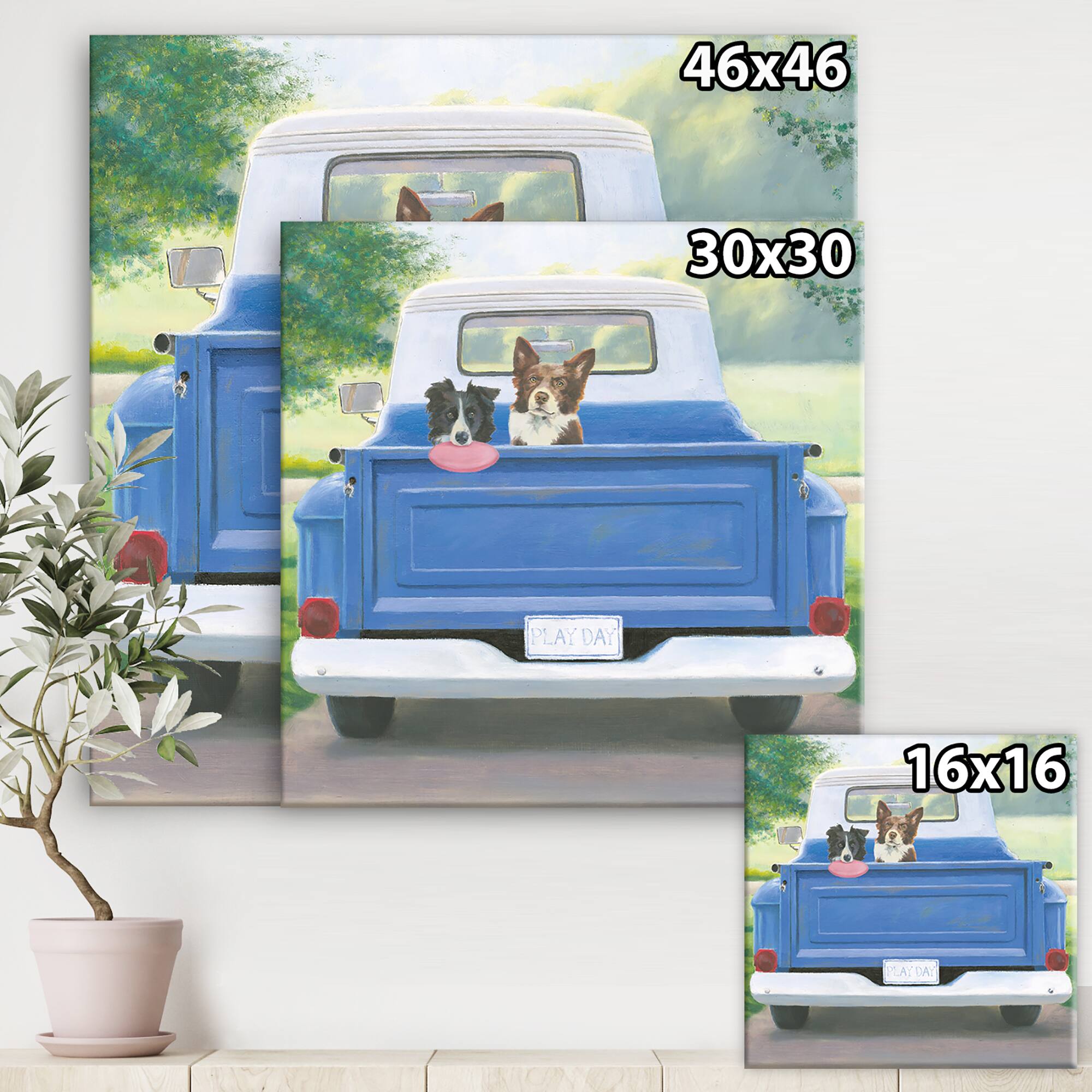 Designart - Dogs Play Day - Traditional Canvas Artwork