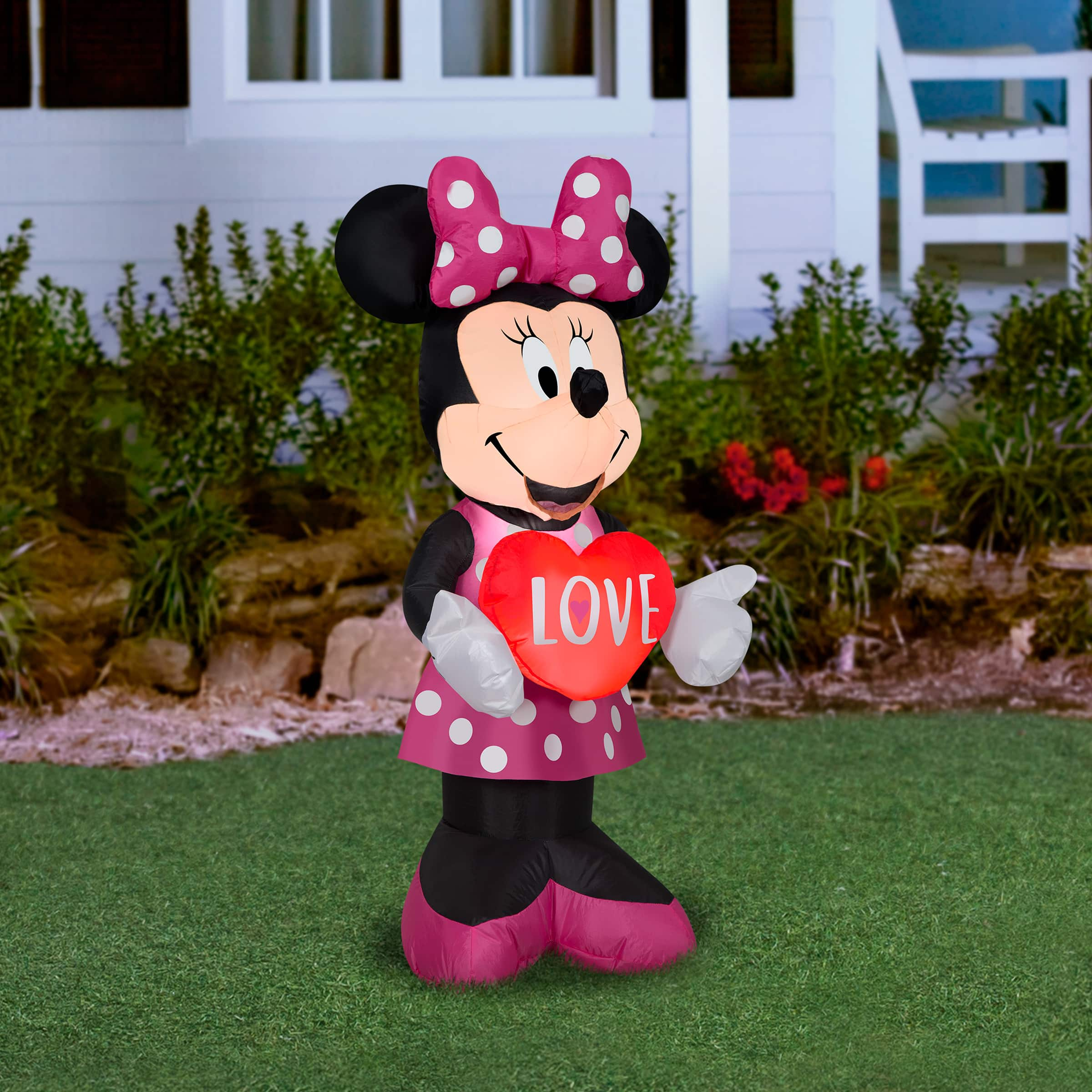 42&#x22; LED Inflatable Valentine&#x27;s Minnie Mouse