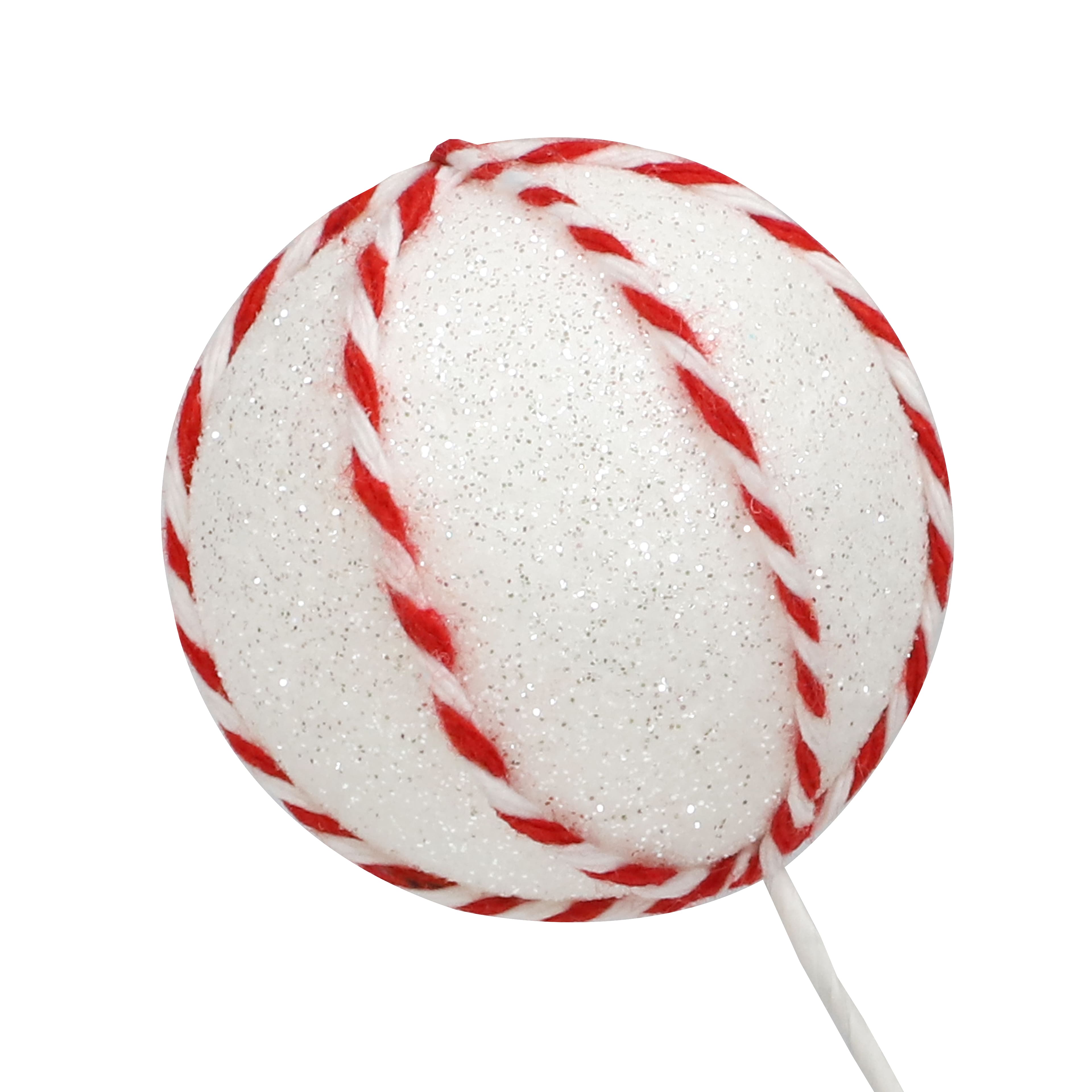 11.75&#x22; Red &#x26; White Ball &#x26; Twine Ornament Pick by Ashland&#xAE;