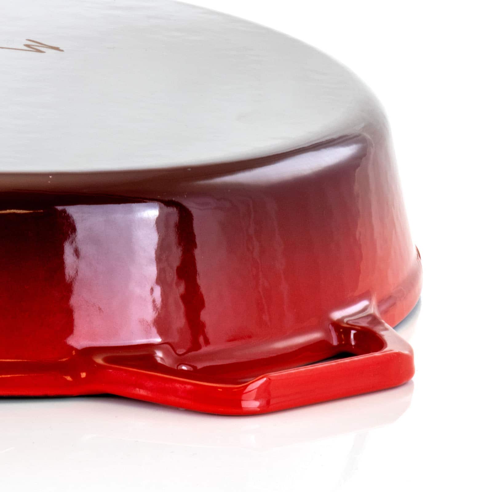 MegaChef 12" Round Red Enamel Cast Iron Skillet