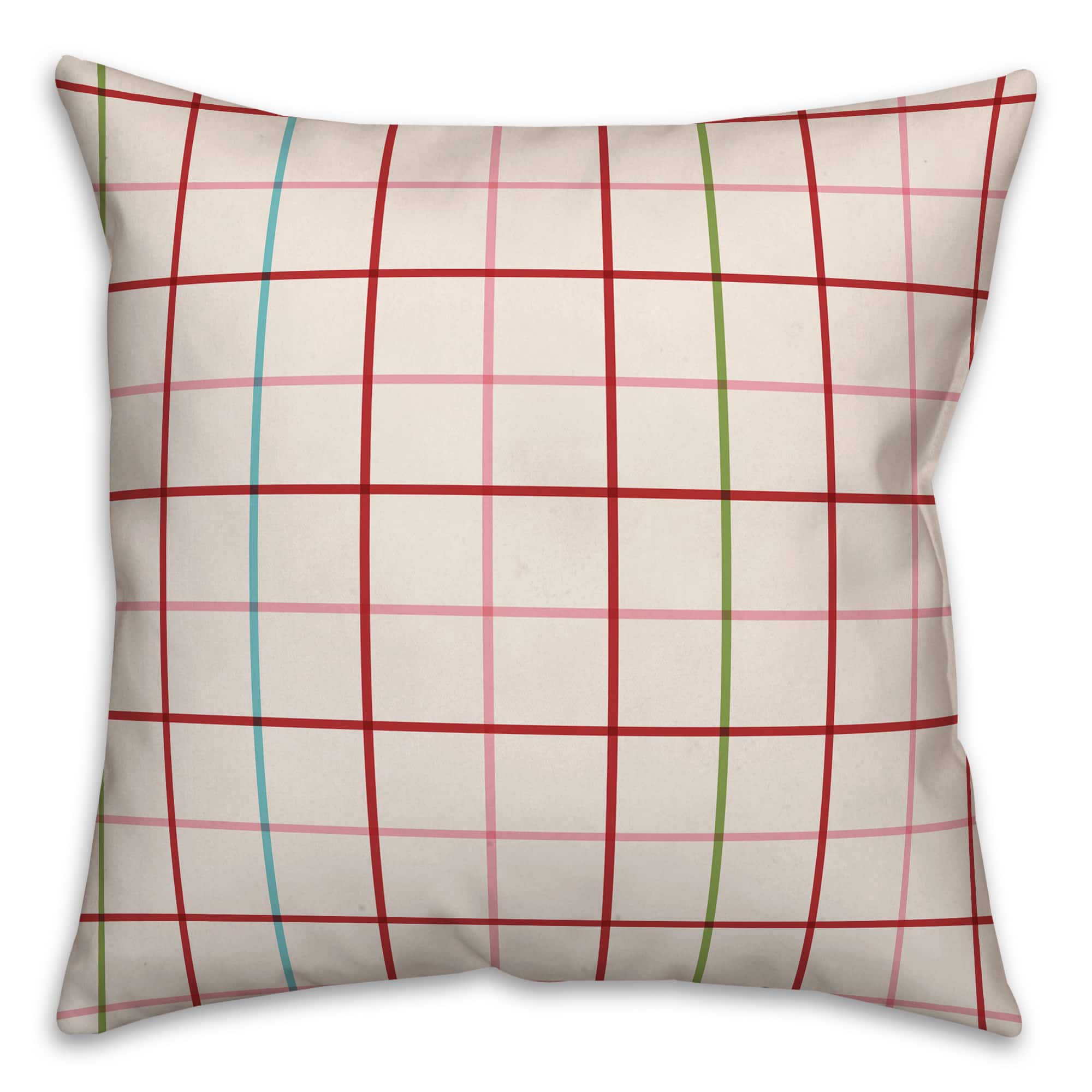 Thin Colorful Grid 18x18 Throw Pillow