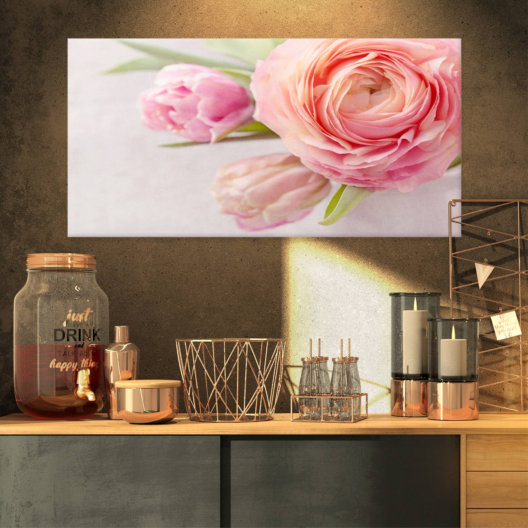 Designart - Full Bloom and Blooming Flowers - Floral Canvas Art Print