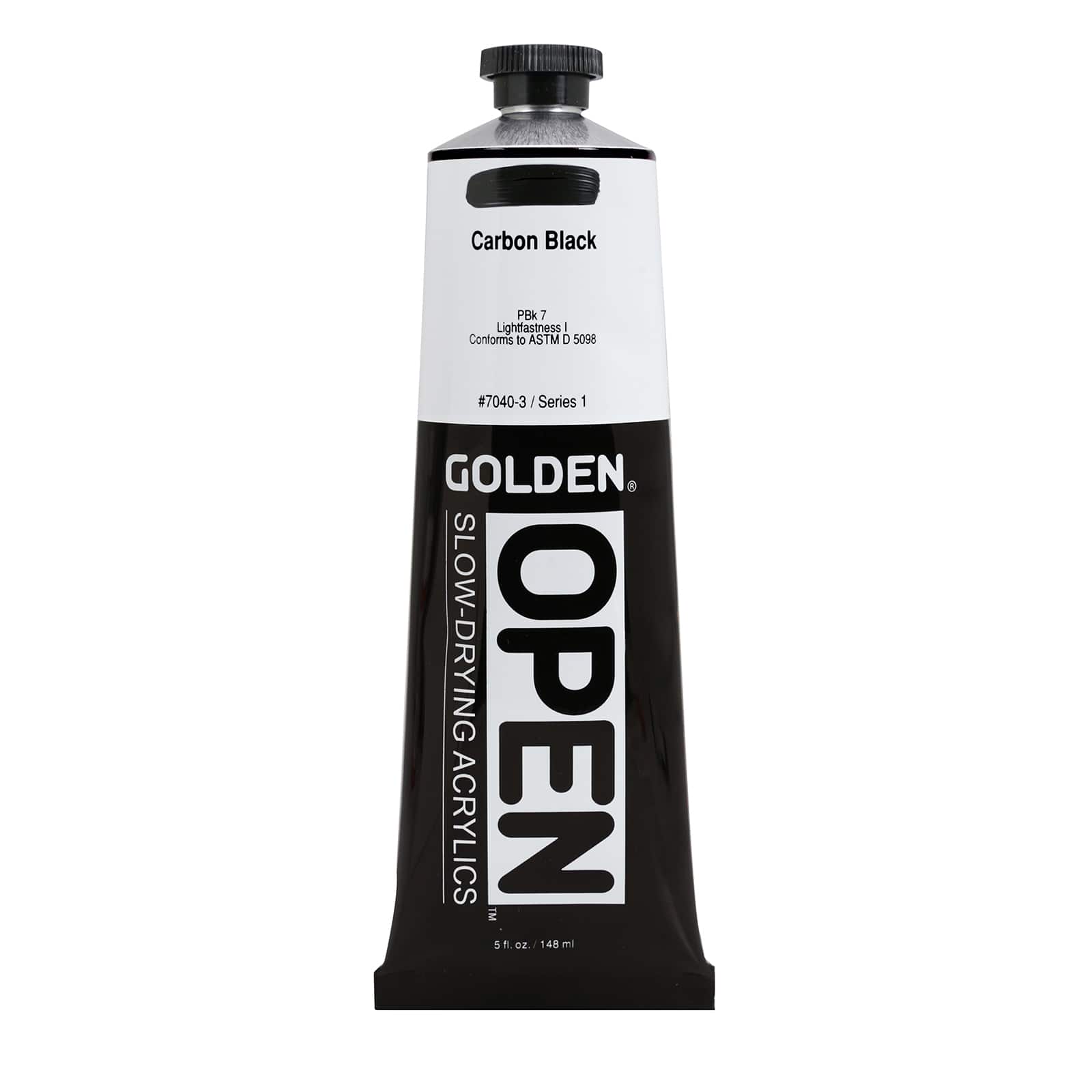 Golden OPEN Slow-Drying Acrylics, 5 oz Paint in Carbon Black