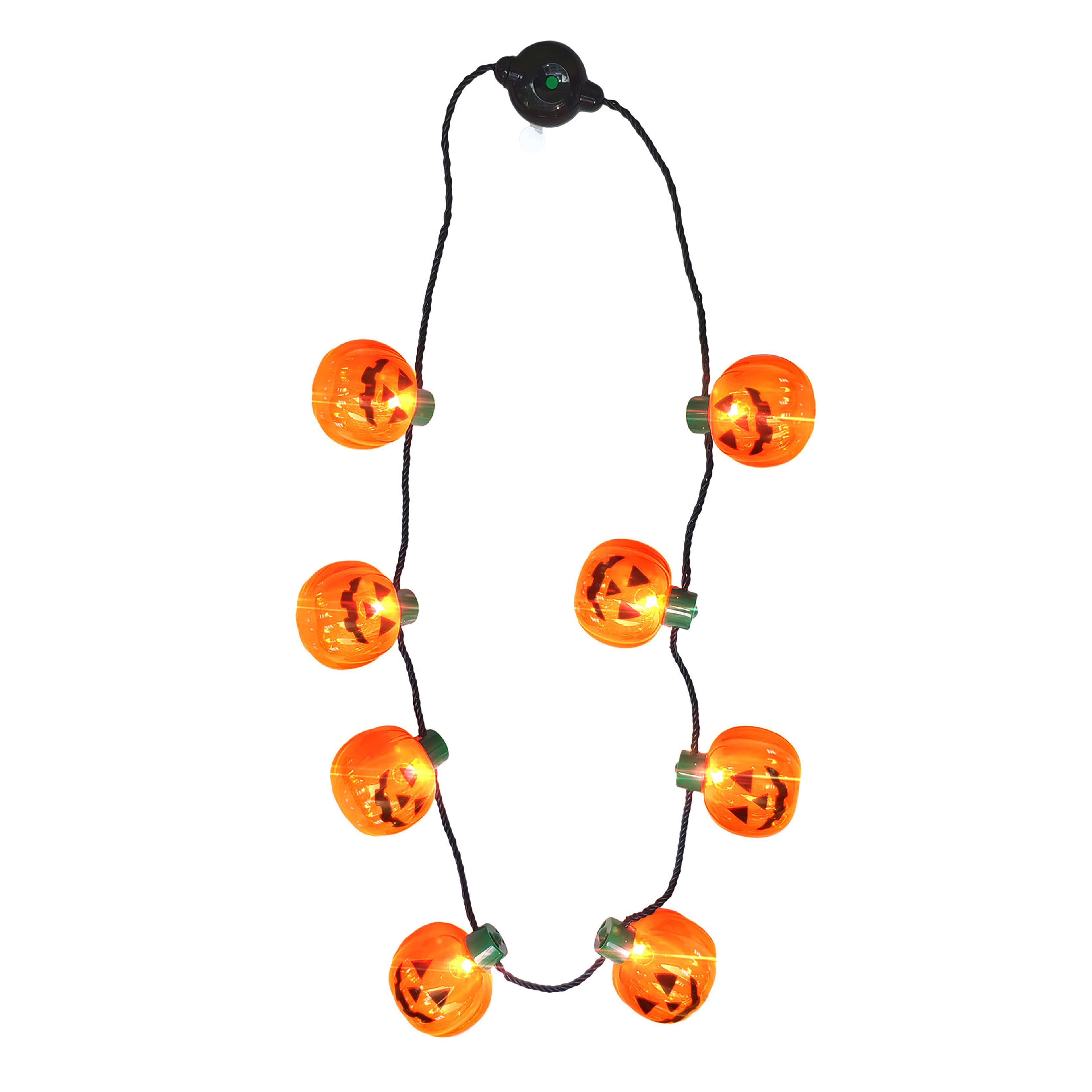 33&#x22; Orange Jack-O&#x27;-Lantern Necklace