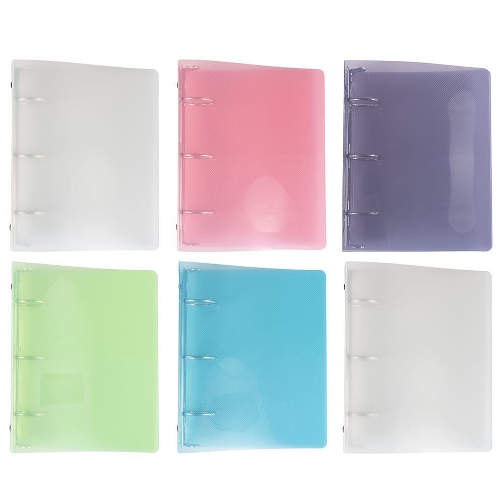 JAM Paper 1.5" Glass Twill Plastic Mini Binders, 6ct.
