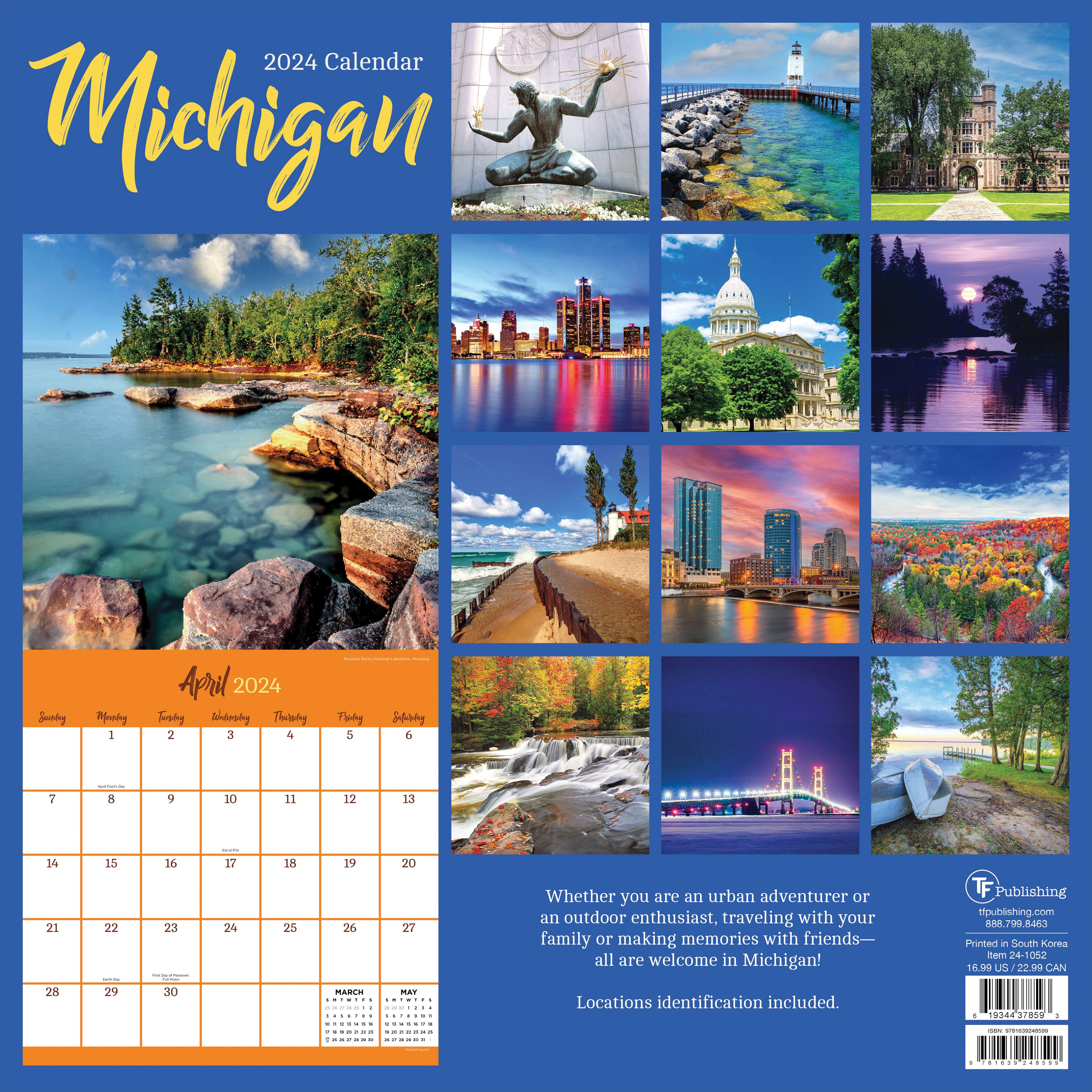 TF Publishing Michigan Wall Calendar