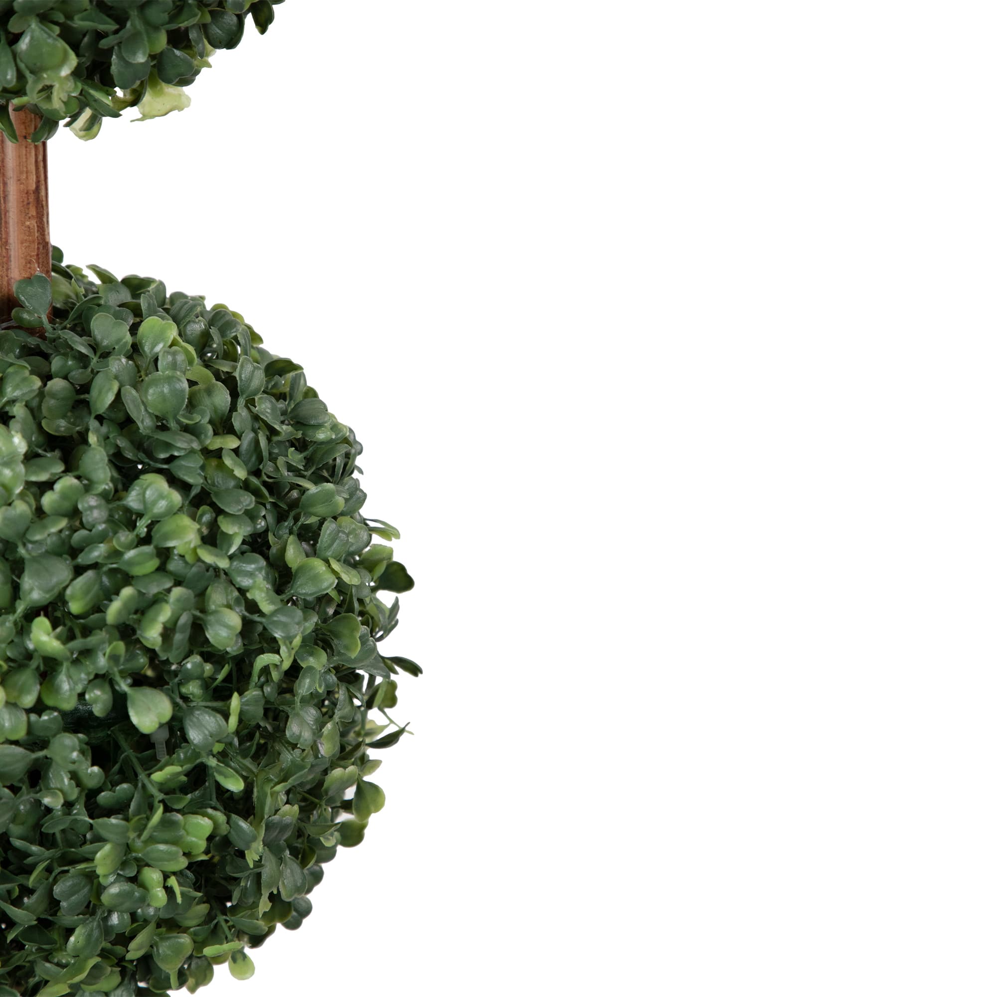 38&#x22; Unlit Artificial Two-Tone Boxwood Triple Ball Topiary Tree with Round Pot