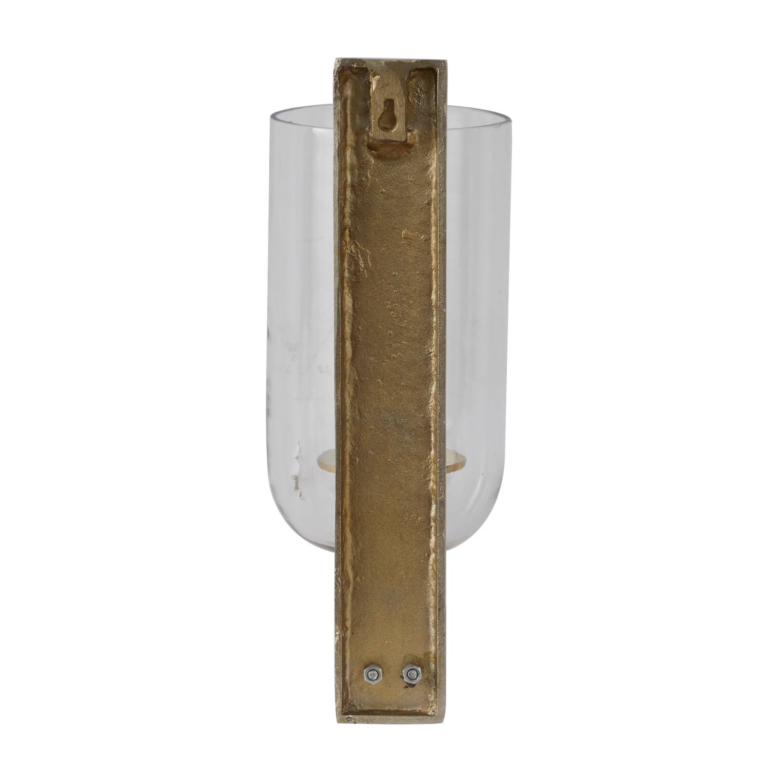 Gold Aluminum Modern Wall Sconce, 6&#x22; x 8&#x22; x 16&#x22;