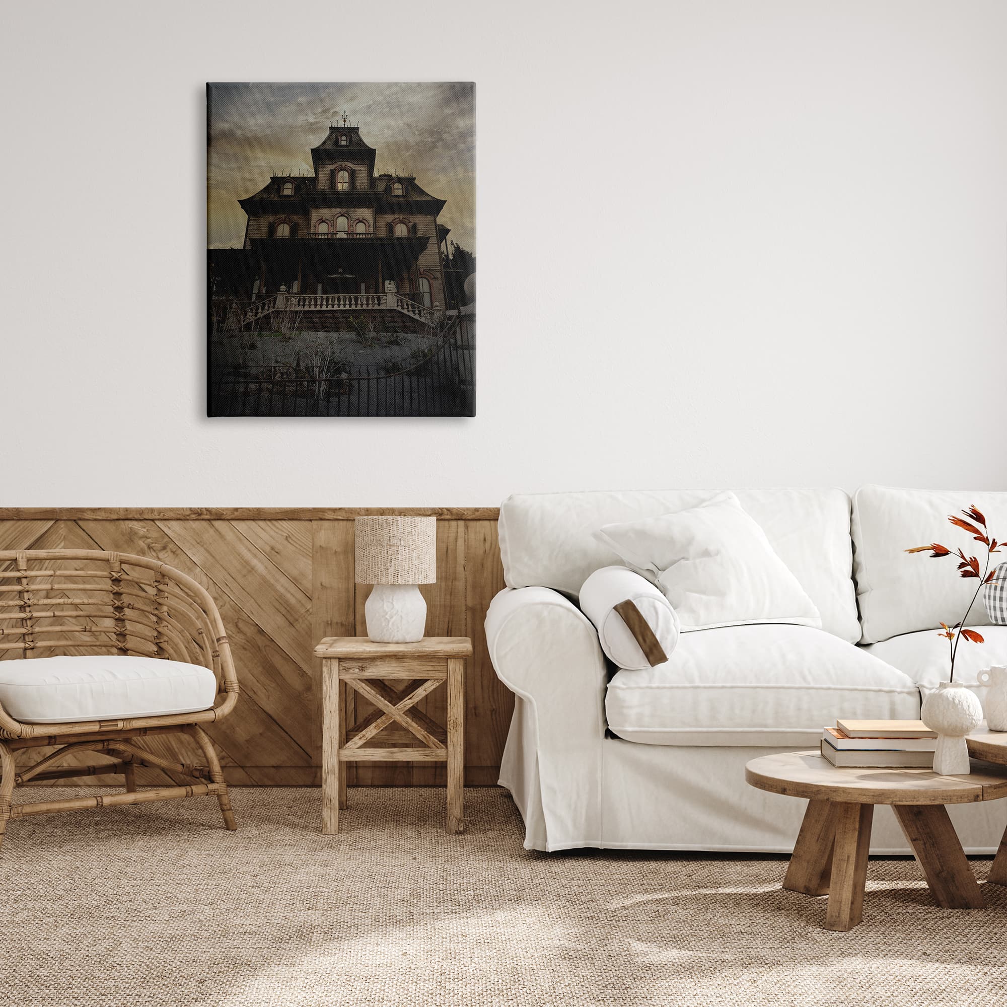 Stupell Industries Haunted House Landscape Canvas Wall Art