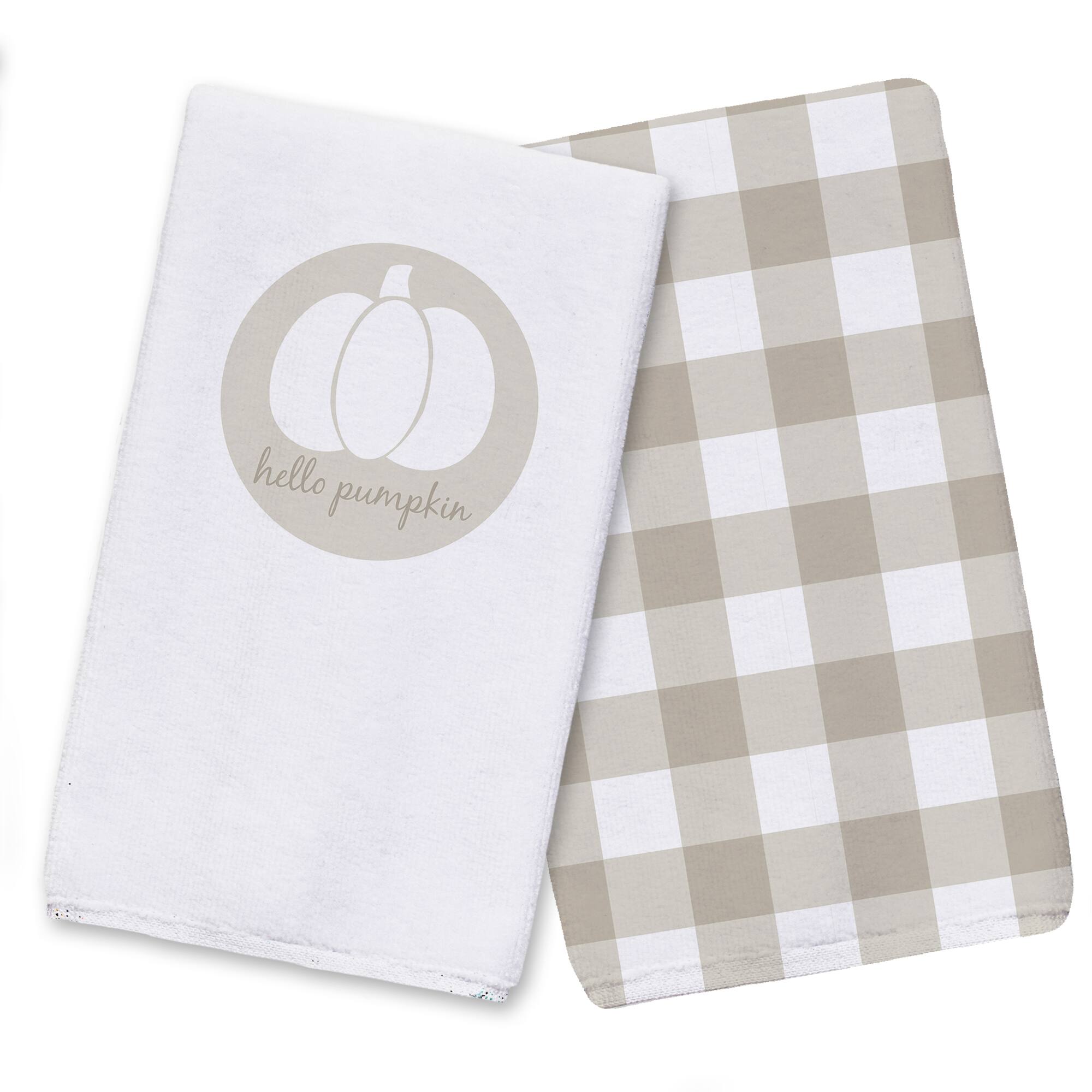 Hello Pumpkin Brown Tea Towel Set