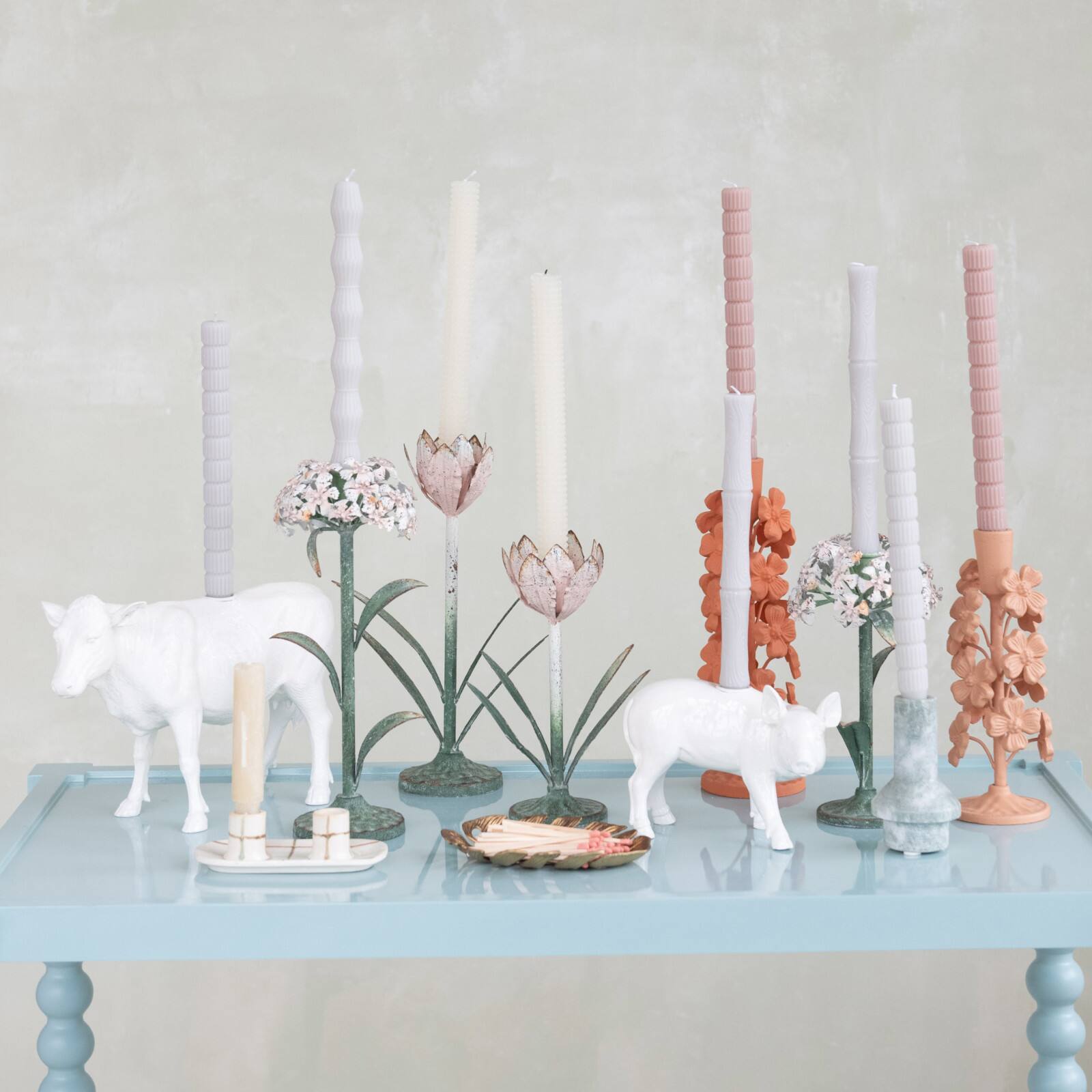 Hello Honey&#xAE; 7.25&#x22; Wide Country Charm Pig Taper Candle Holder