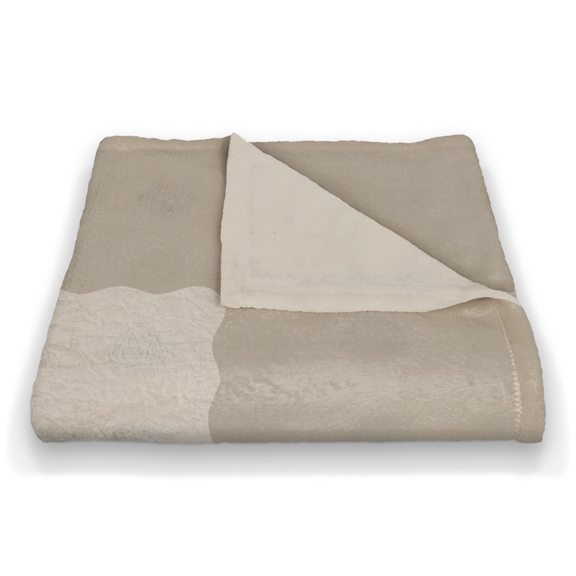 50&#x22; x 60&#x22; Beige Happy for This Moment Coral Fleece Throw Blanket