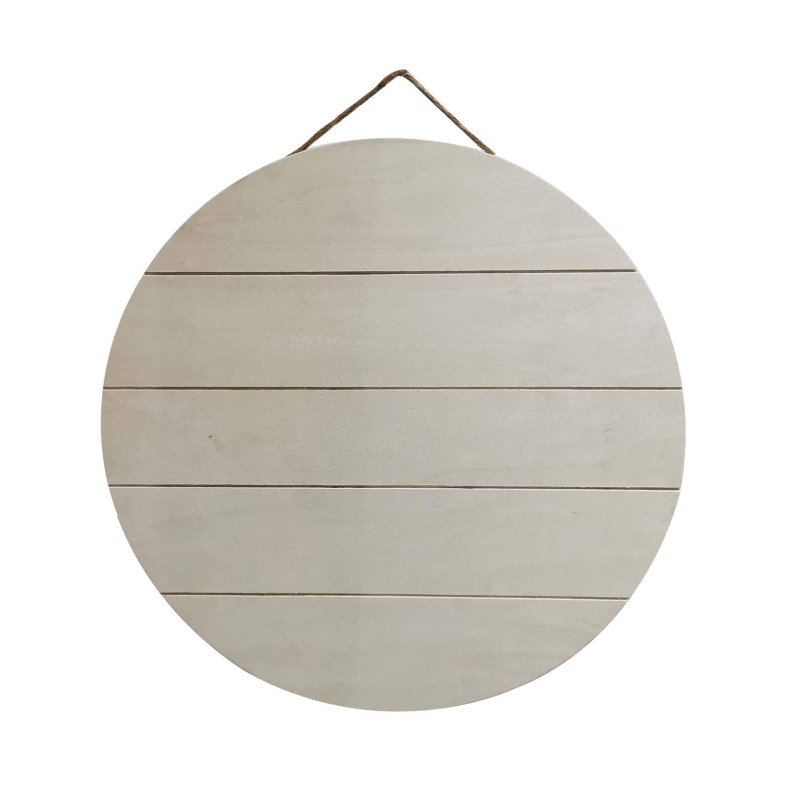 15&#x22; Unfinished Wood Slats Round Plaque by Make Market&#xAE;