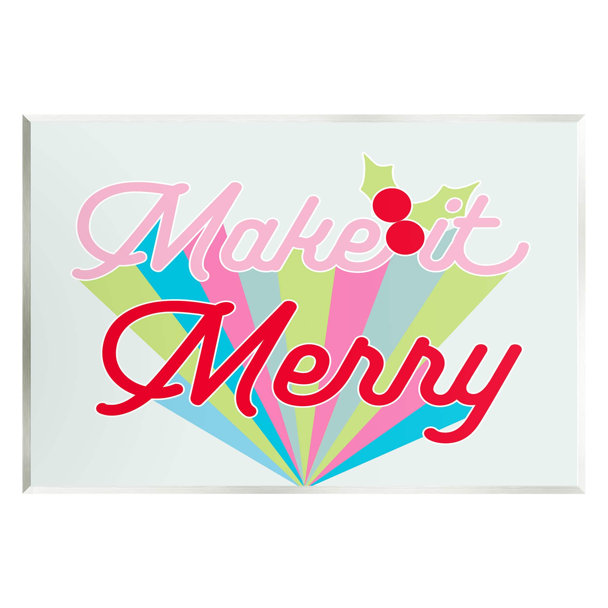 Stupell Industries Make It Merry Bold Christmas Stripes Wall Plaque Art
