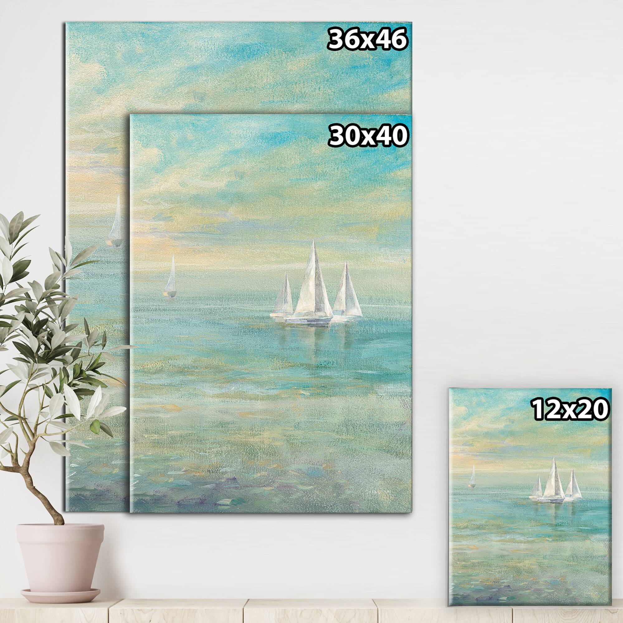 Designart - Sunrise Boat II - Nautical & Coastal Canvas Art