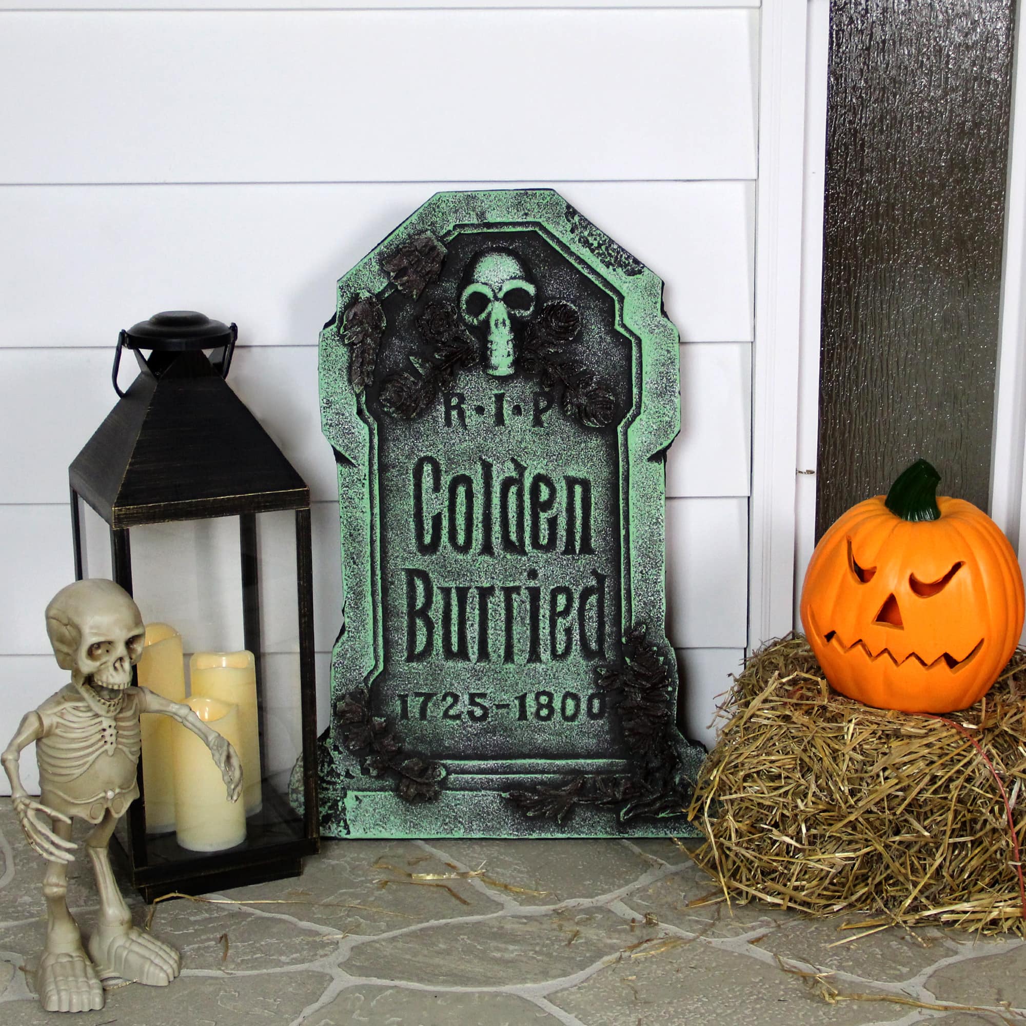 28.5" Colden Burried Halloween Tombstone Yard Décor