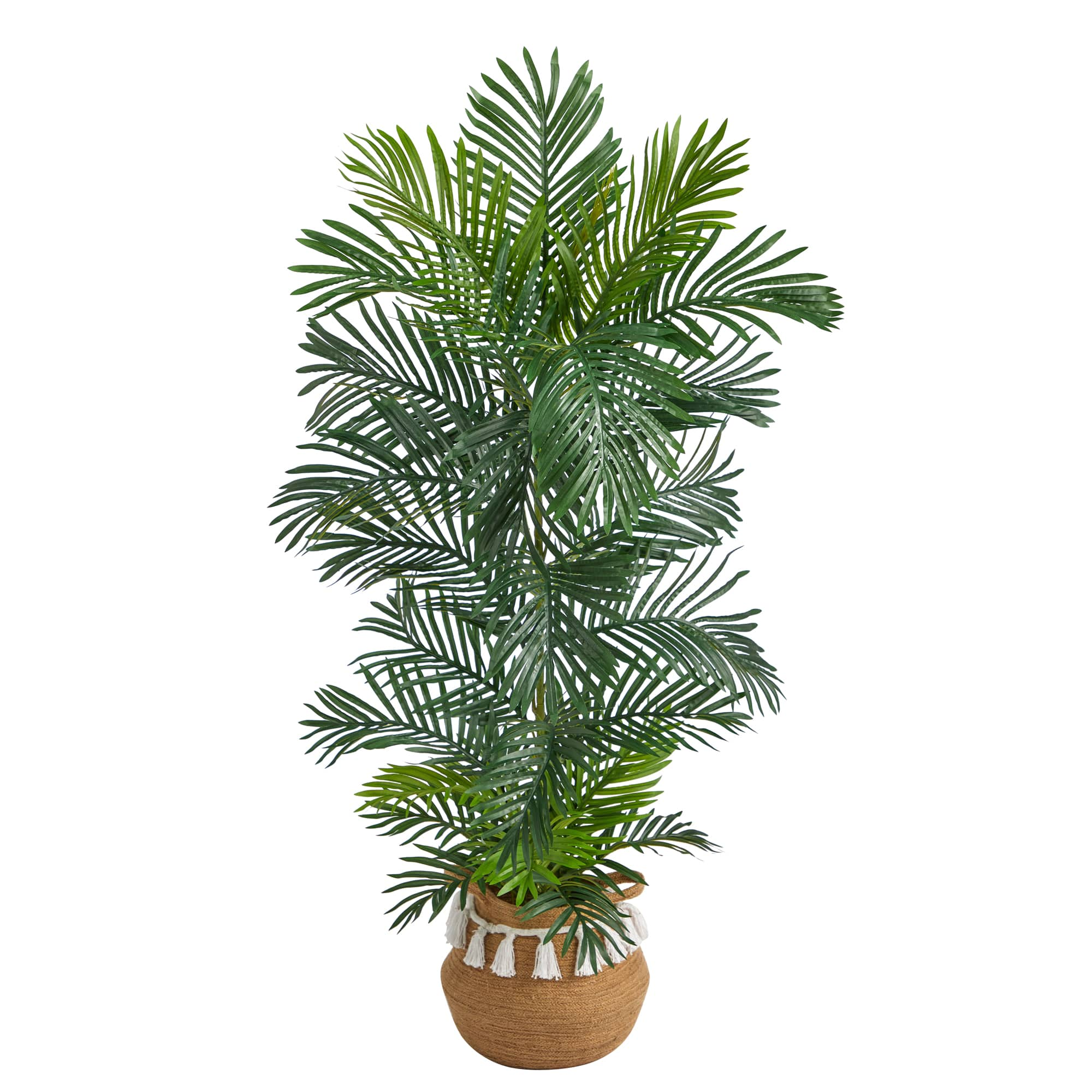 5ft. Areca Artificial Palm Tree in Boho Chic Handmade Natural Cotton ...