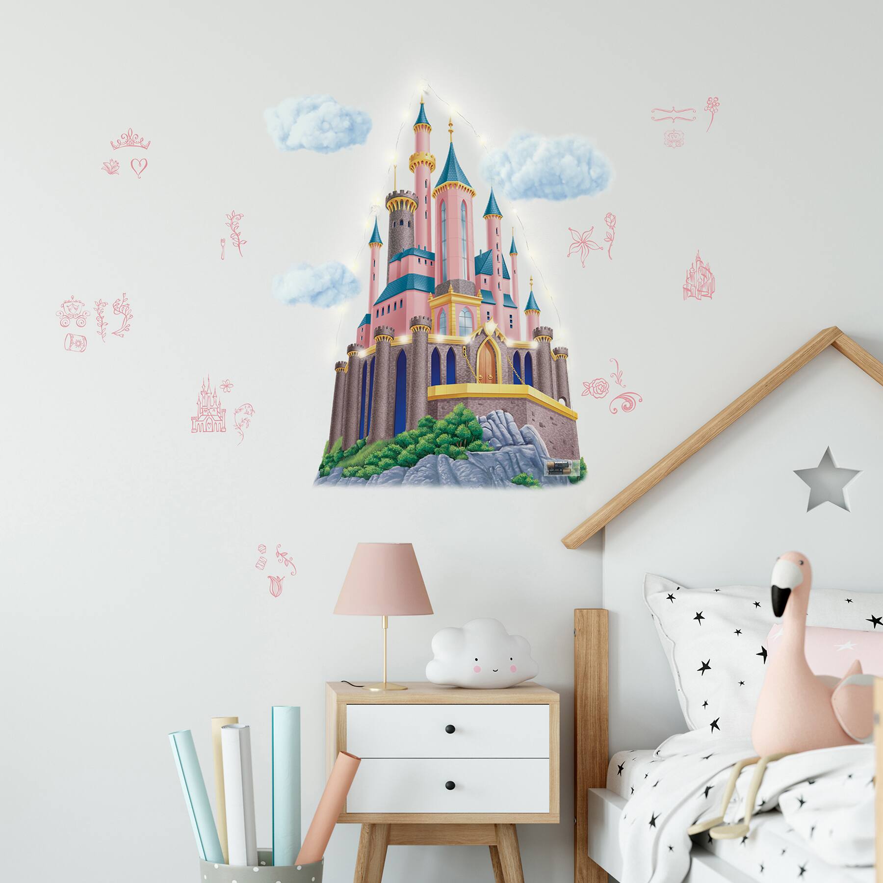 RoomMates Disney® Princess Castle XL Giant Wall Decals with String Lights