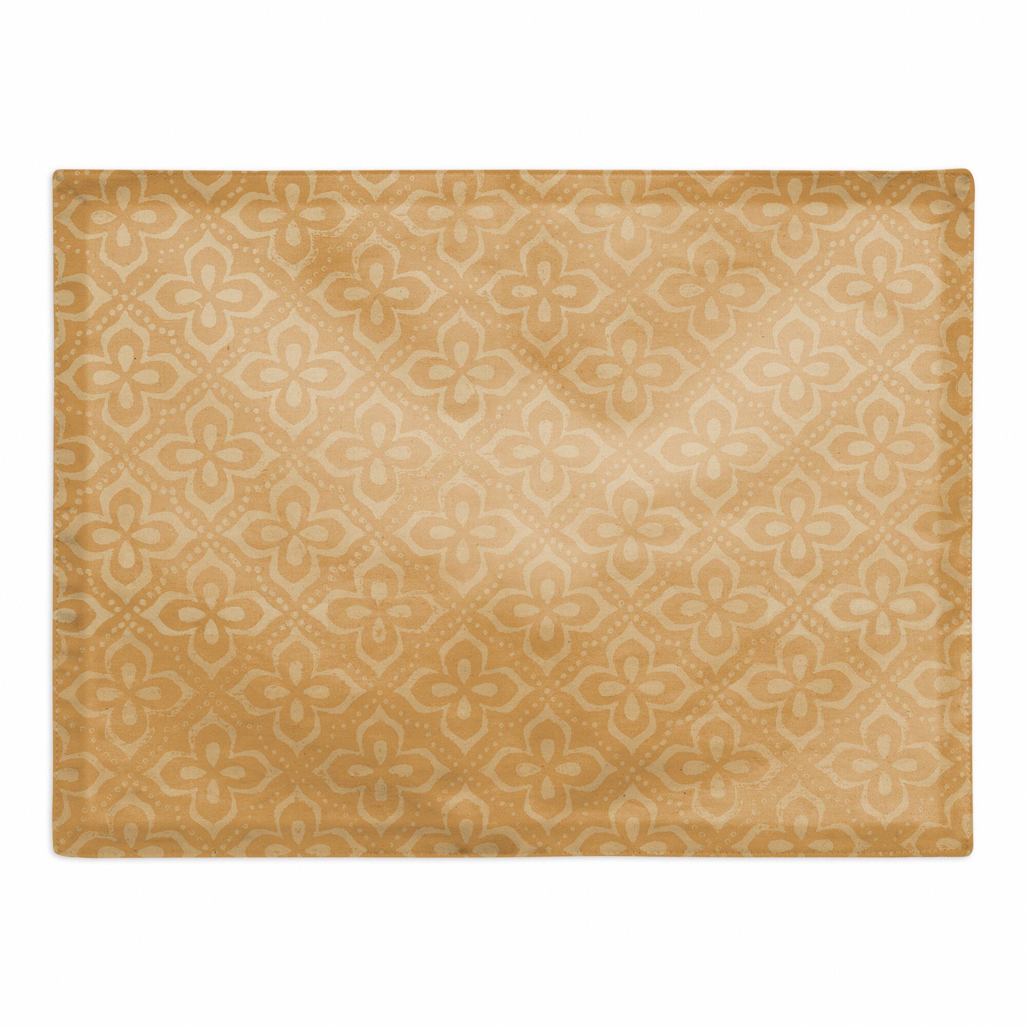 Yellow Medallion Pattern 18&#x22; x 14&#x22; Cotton Twill Placemat