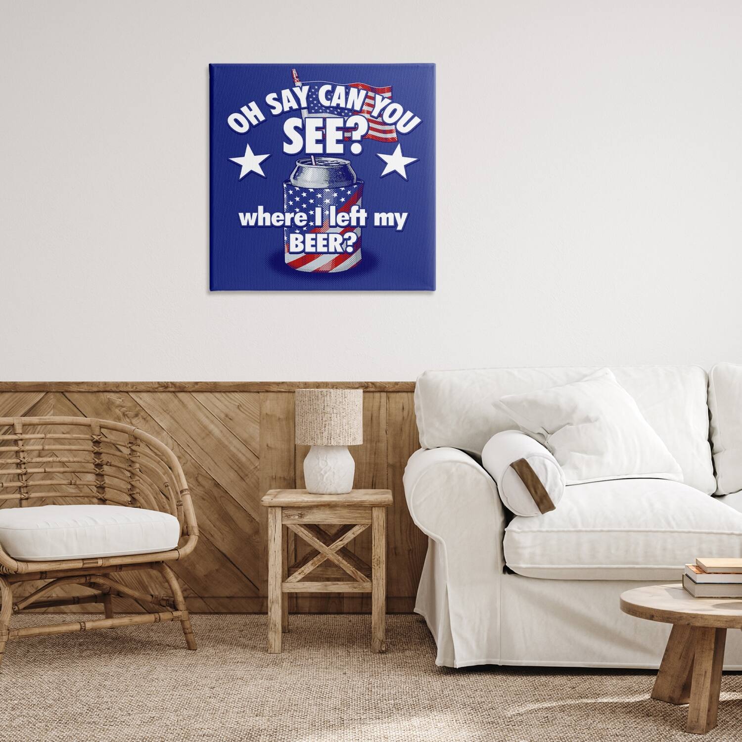 Stupell Industries Funny Patriotic Beer Canvas Wall Art
