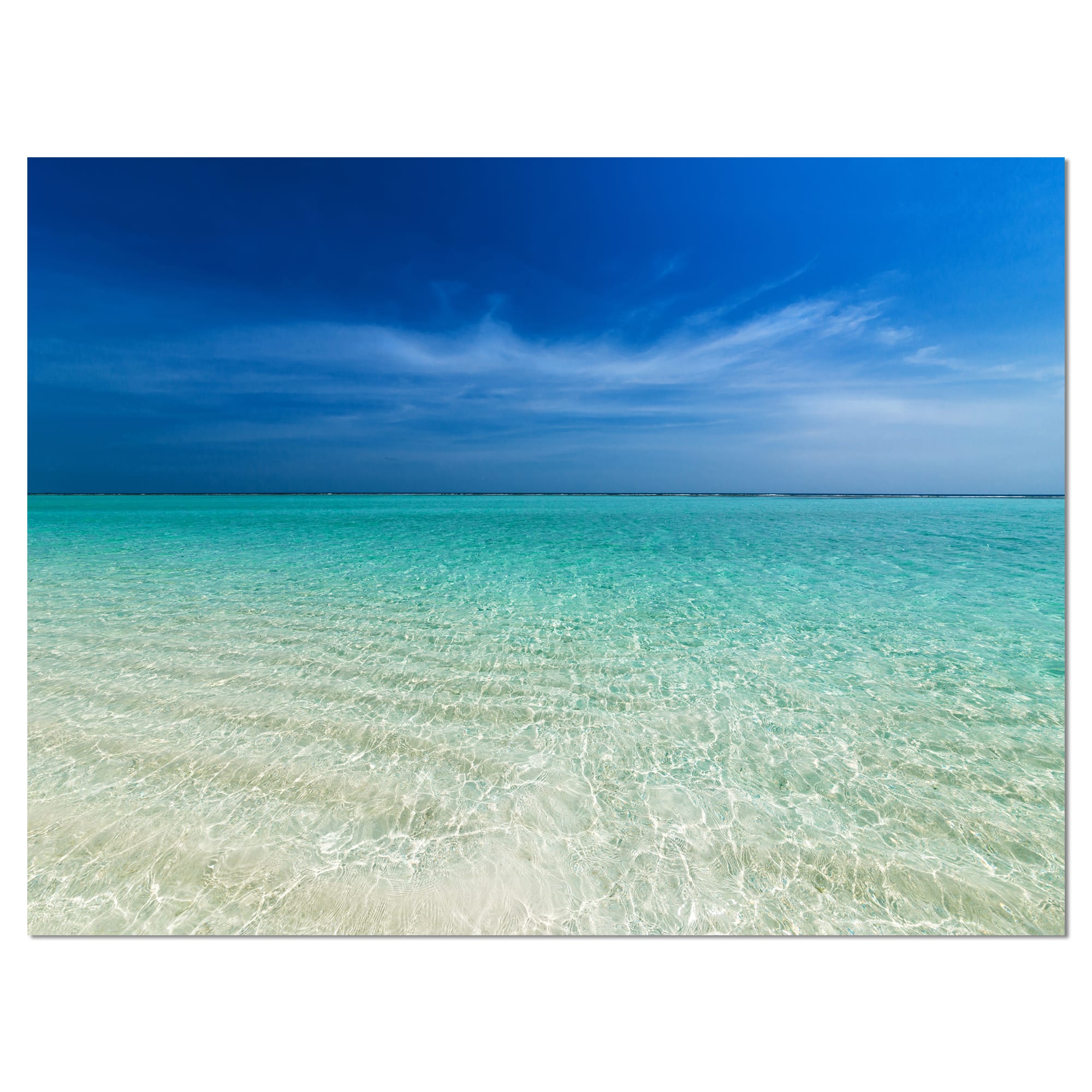 Designart - Turquoise Ocean Under Blue Sky - Modern Seascape Canvas Artwork